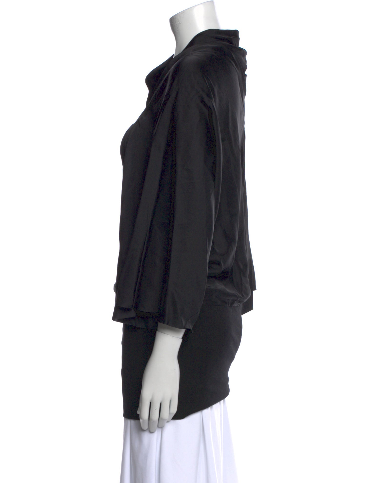 Rick Owens Cowl Neck Three-Quarter Sleeve Sweatshirt