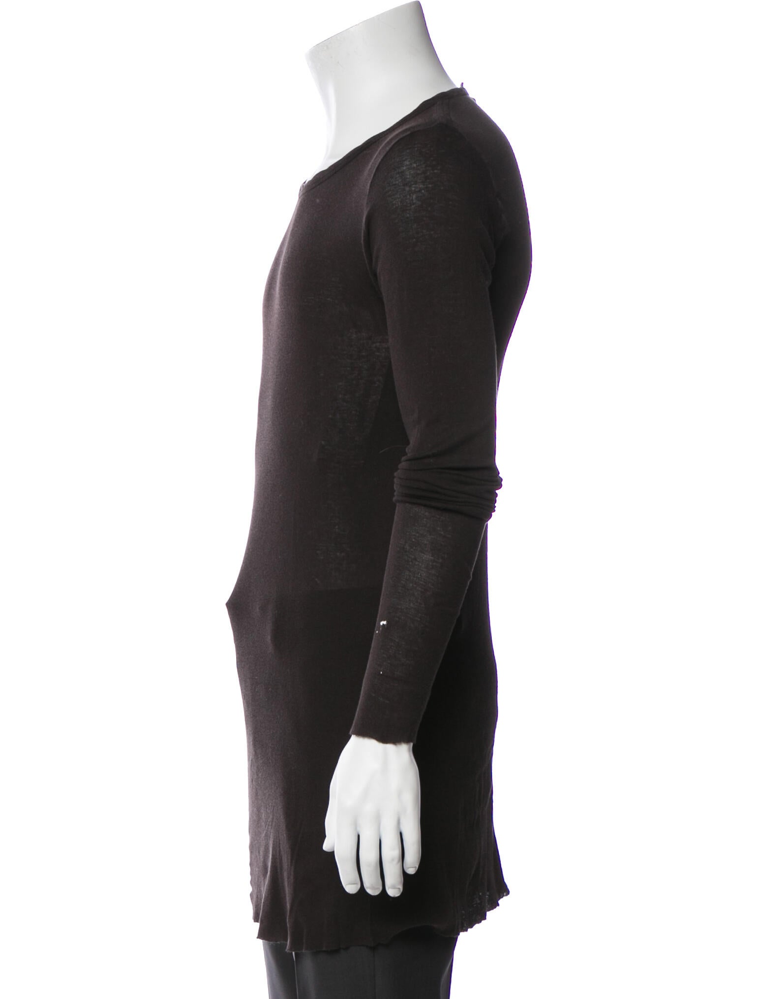 Rick Owens Scoop Neck Long Sleeve Henley
