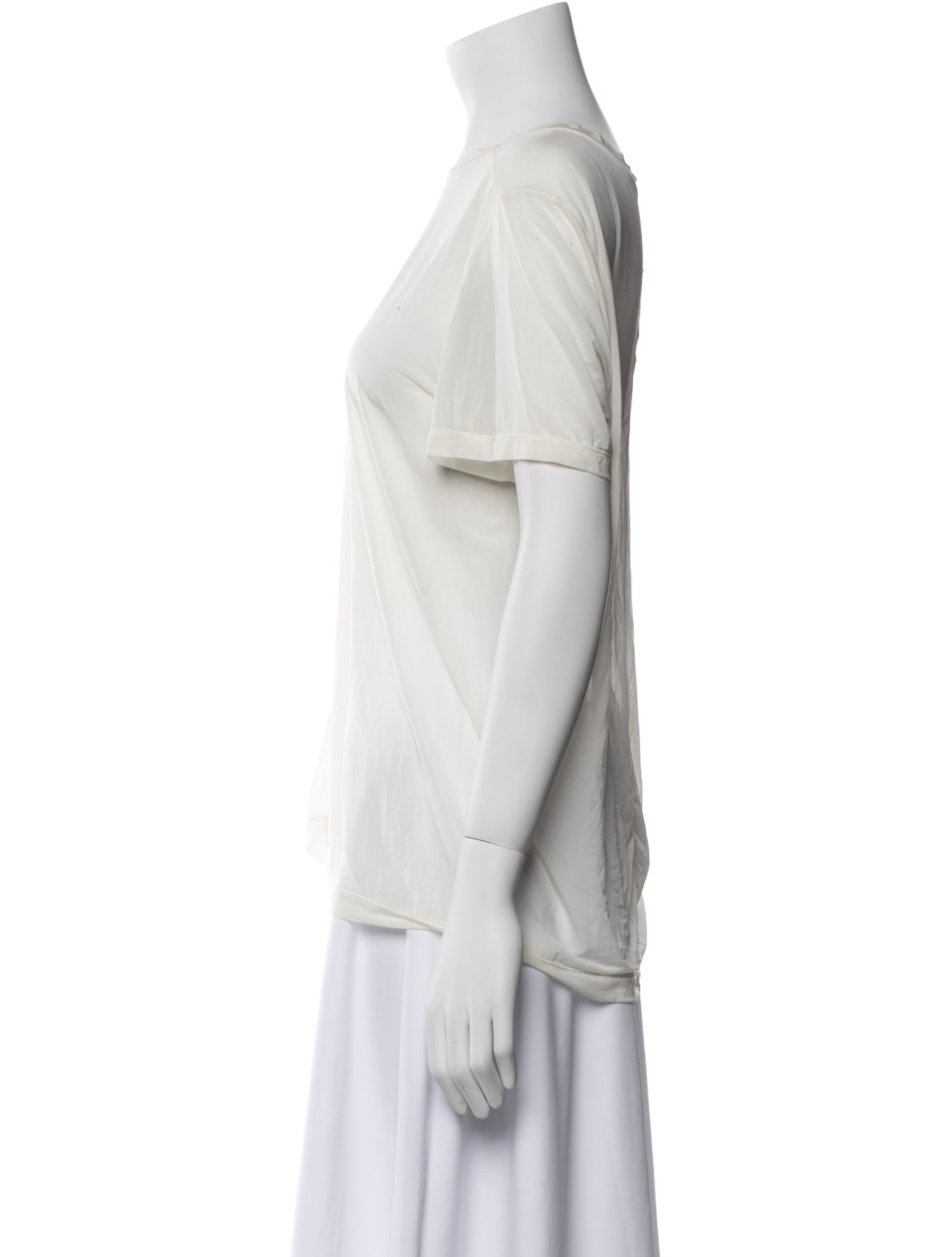 Rick Owens Bateau Neckline Short Sleeve Blouse