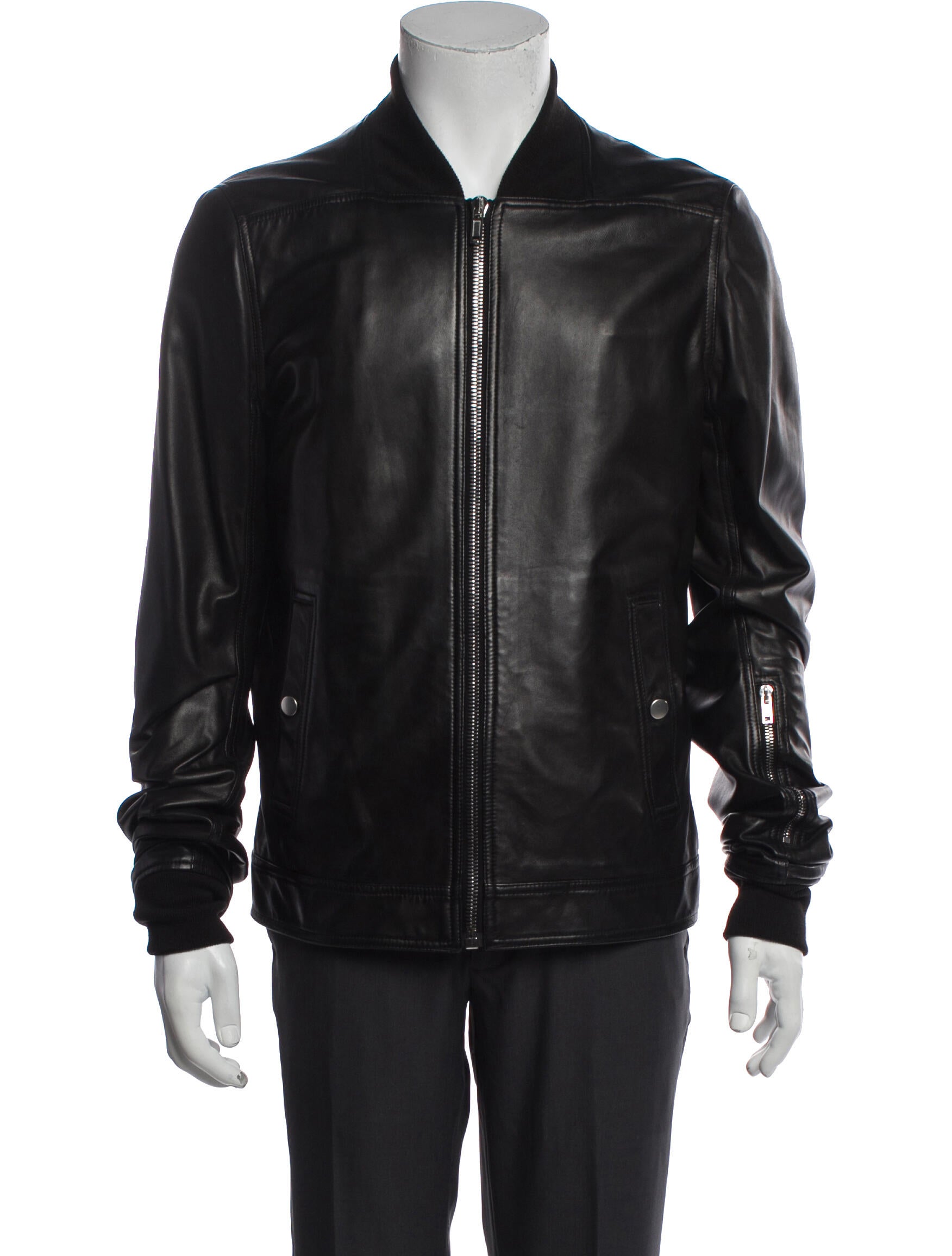 Rick Owens Lamb Leather Bomber Jacket