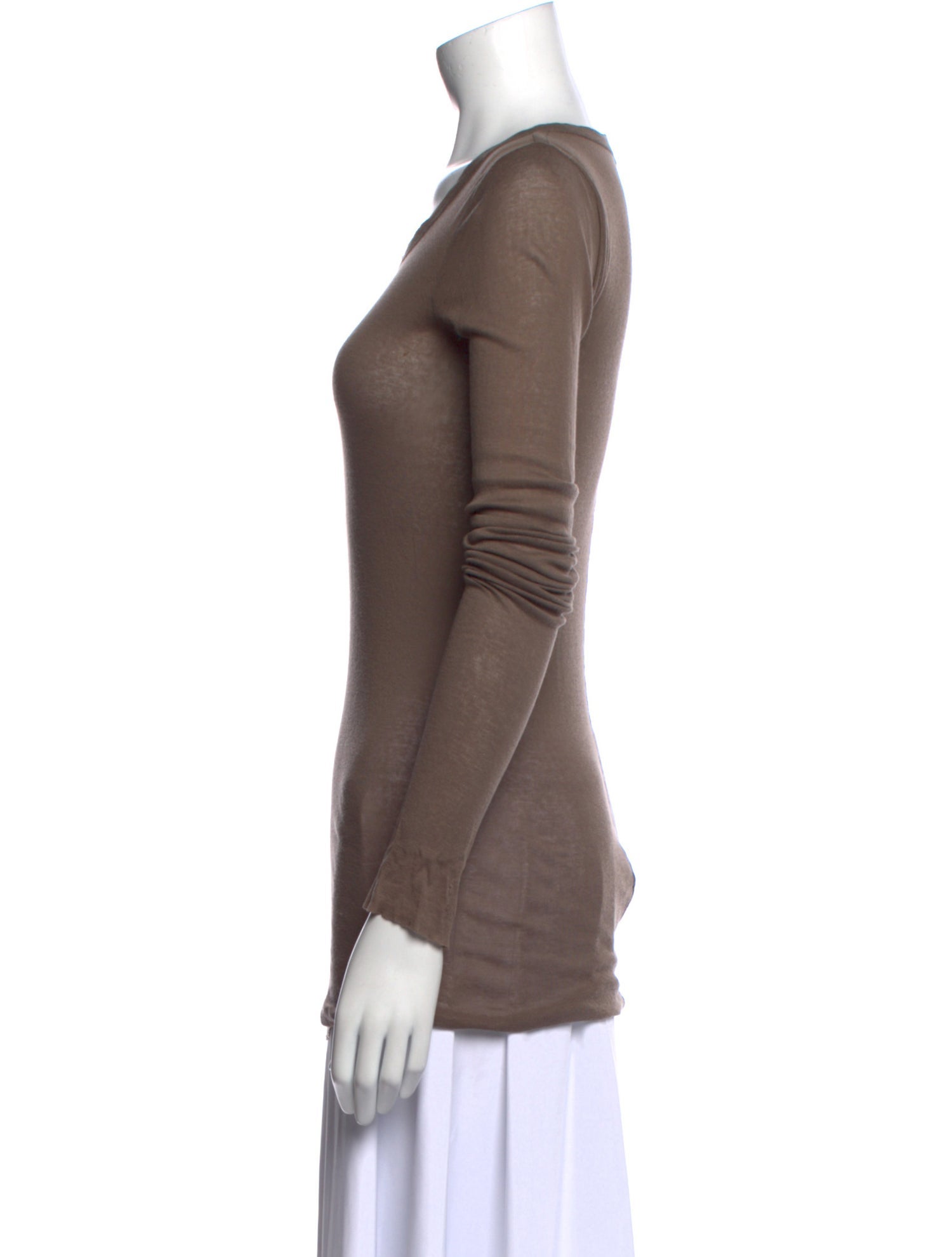 Rick Owens Scoop Neck Long Sleeve T-Shirt