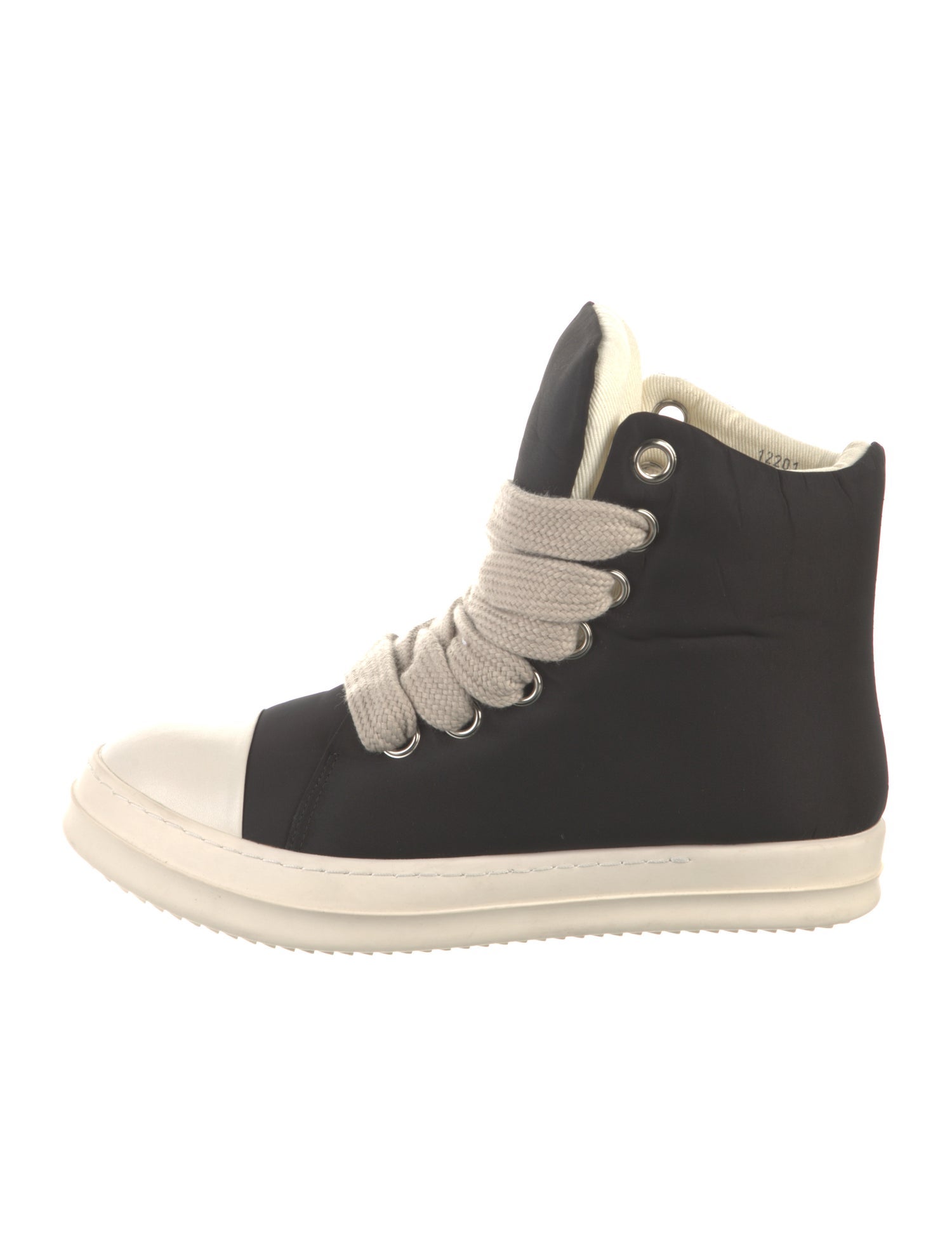 Rick Owens Nylon Colorblock Pattern Lace-Up Boots