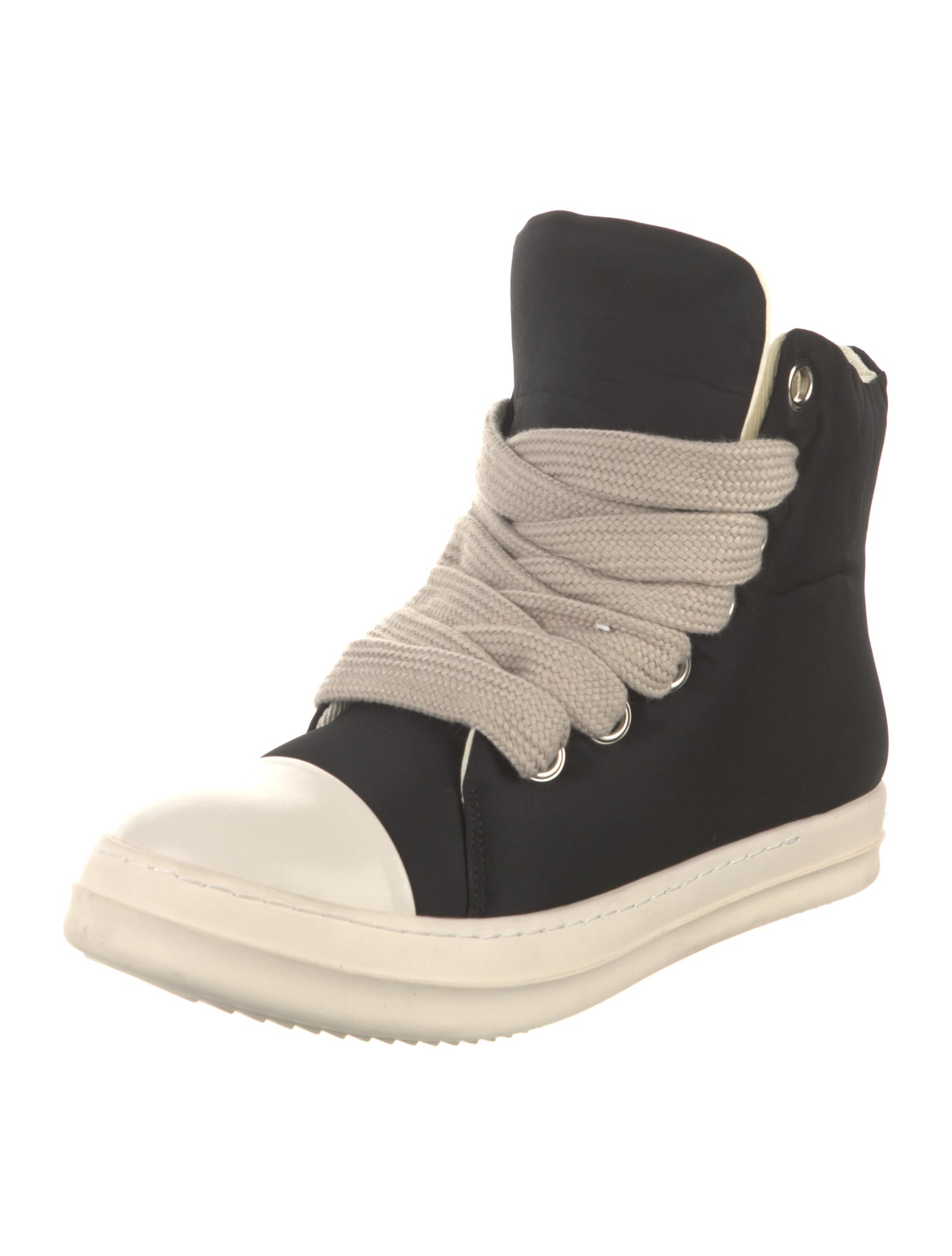 Rick Owens Nylon Colorblock Pattern Lace-Up Boots
