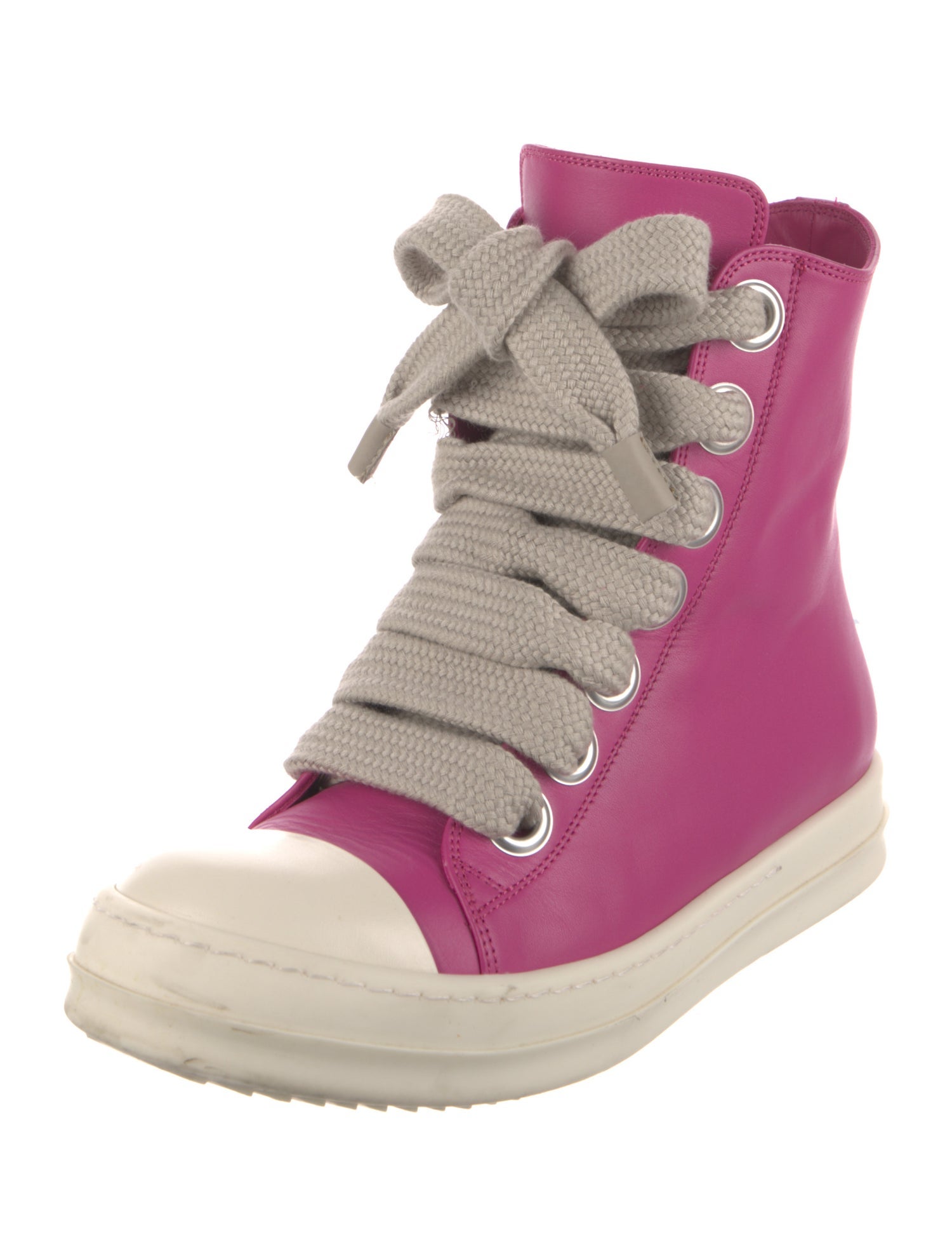 Rick Owens Leather Wedge Sneakers