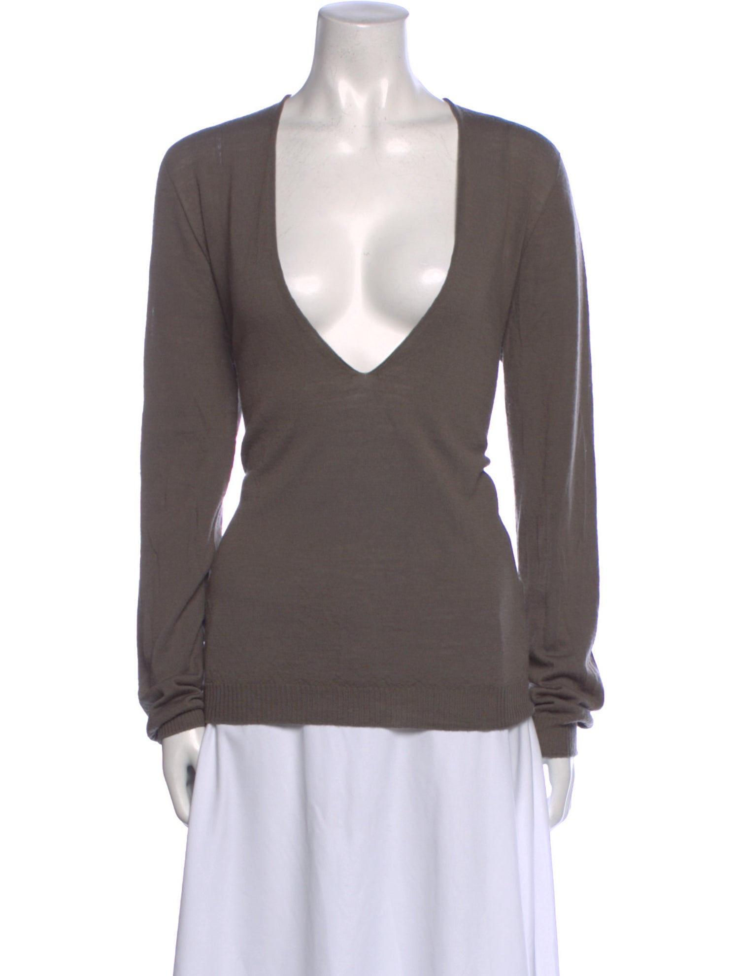 Rick Owens Virgin Wool V-Neck Top