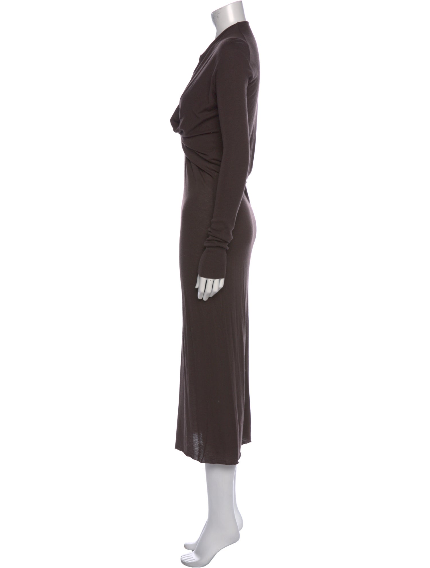 Rick Owens Lilies Cowl Neck Midi Length Dress