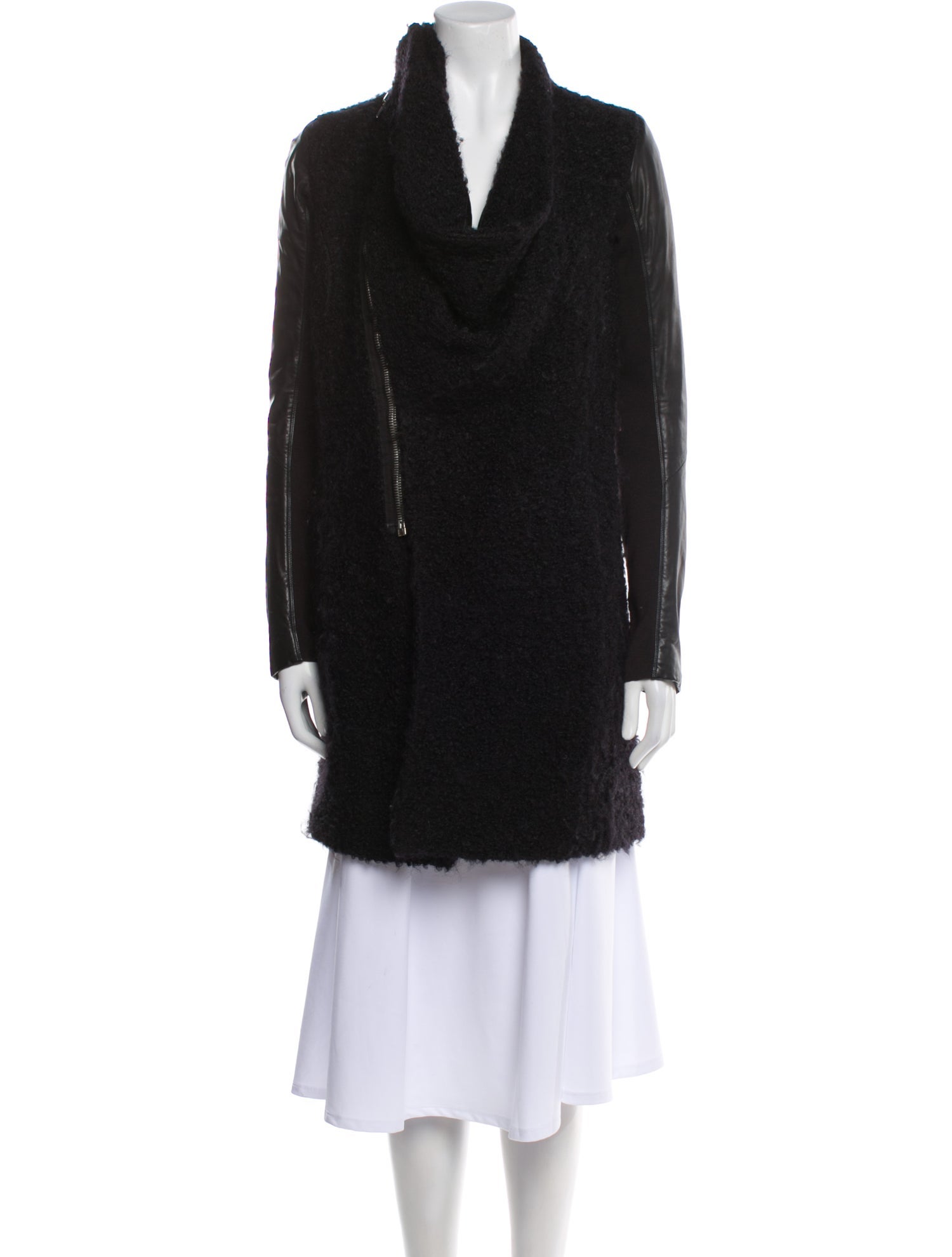 Rick Owens Wool Faux Fur Coat