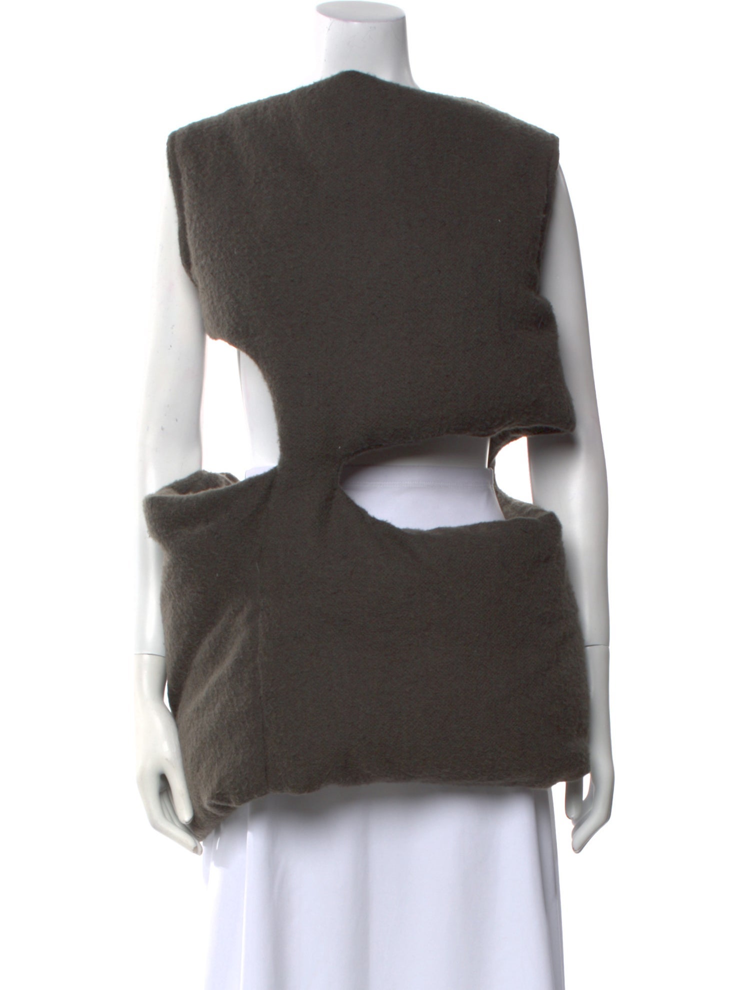 Rick Owens Camel Hair Bateau Neckline Top