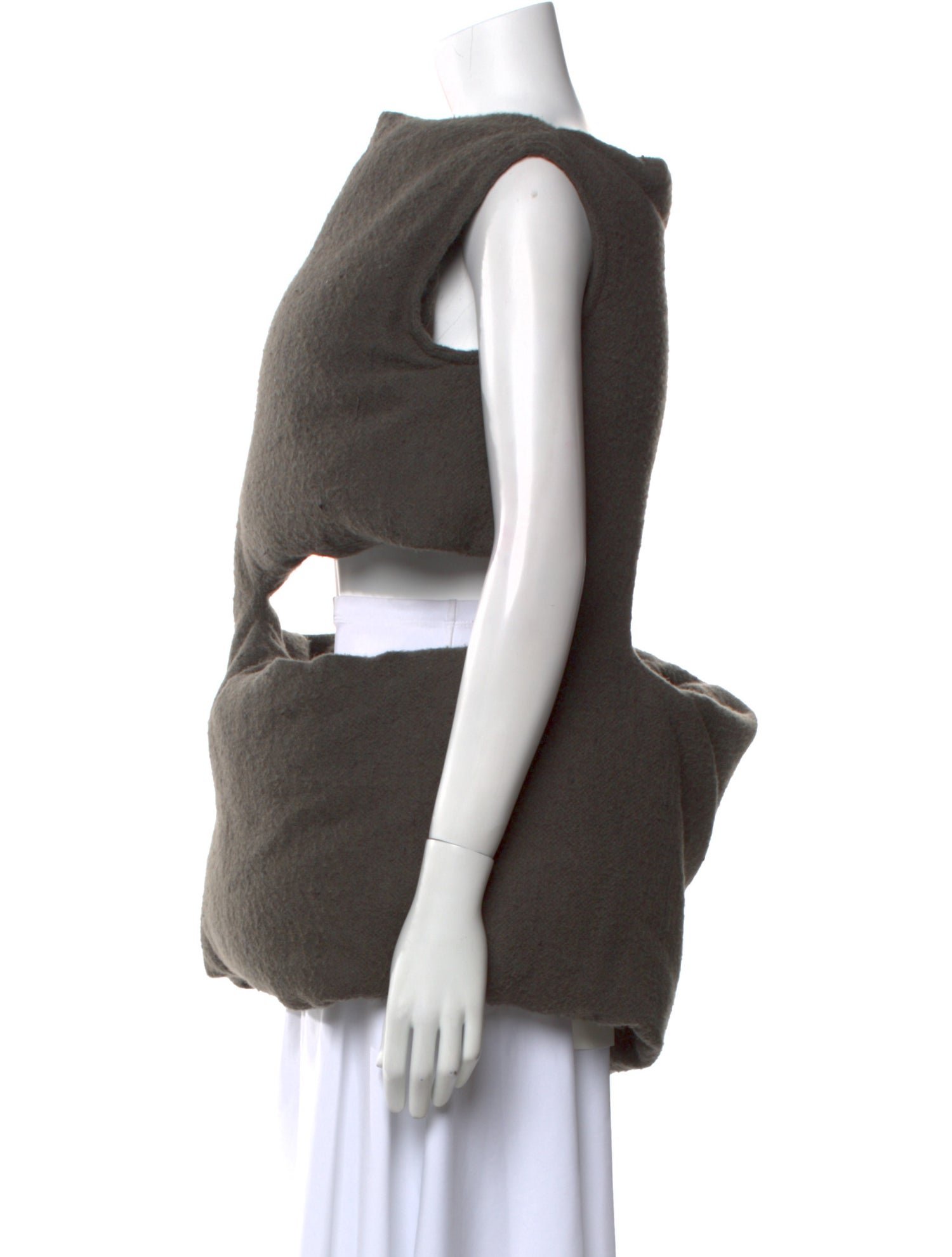 Rick Owens Camel Hair Bateau Neckline Top