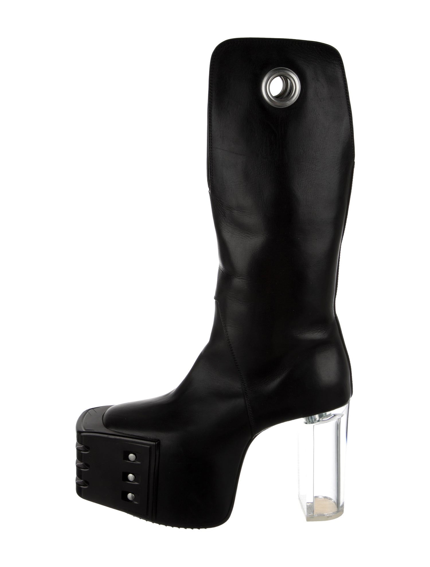 Rick Owens Leather Studded Accents Boots