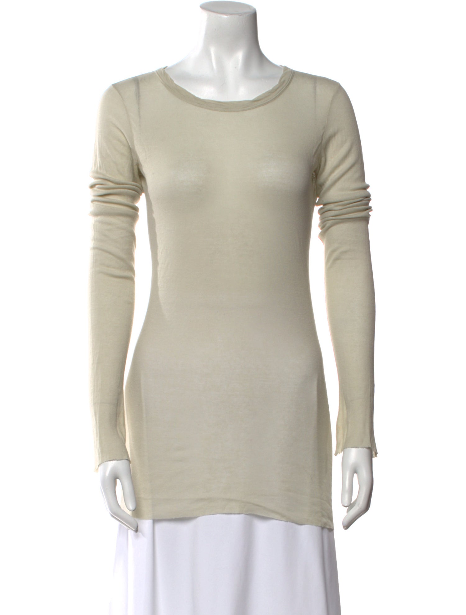 Rick Owens Scoop Neck Long Sleeve T-Shirt