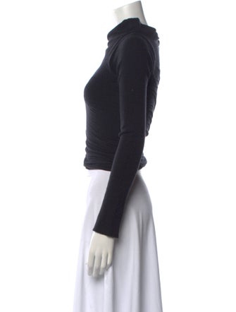 Rick Owens Cowl Neck Long Sleeve Crop Top