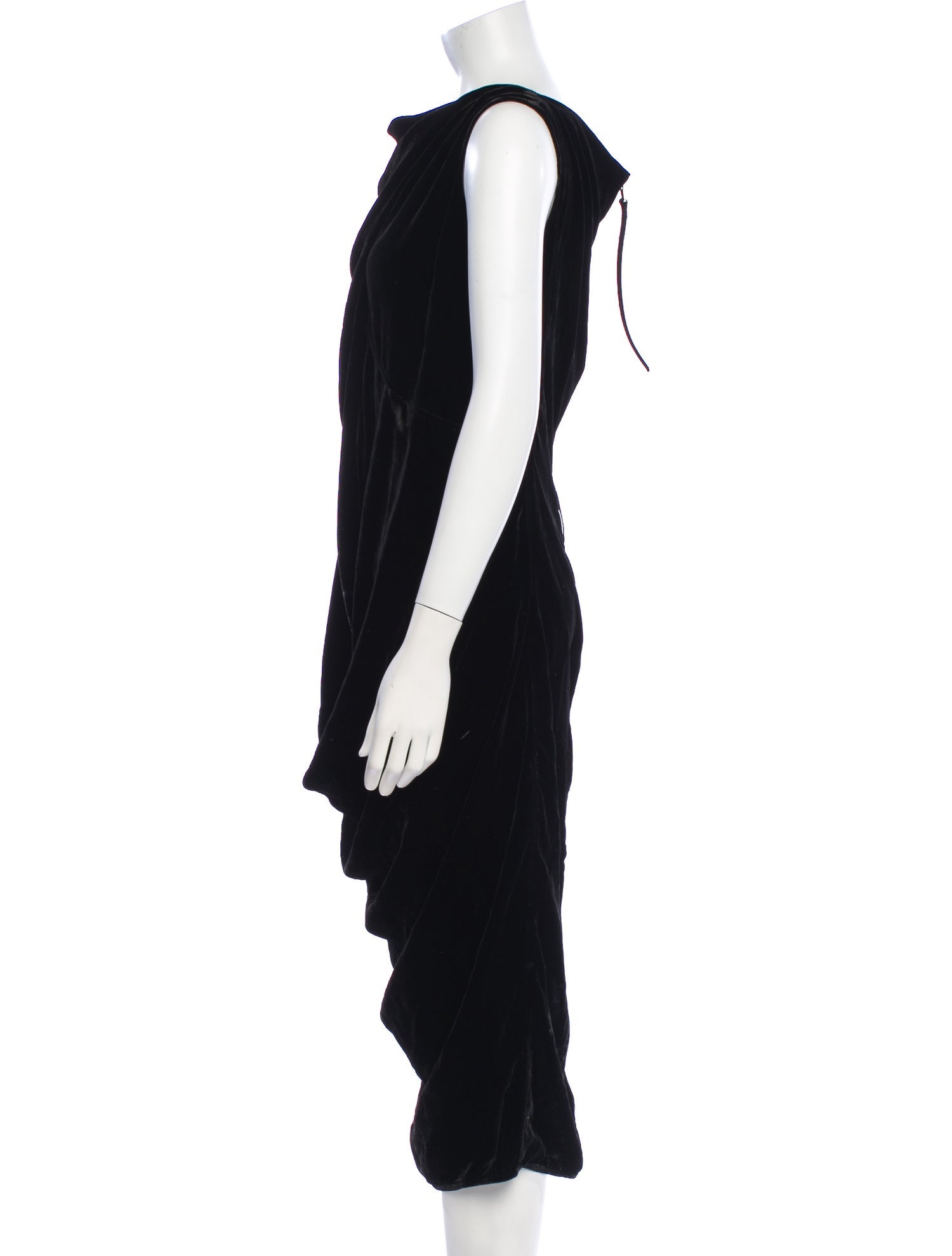Rick Owens Cowl Neck Midi Length Dress