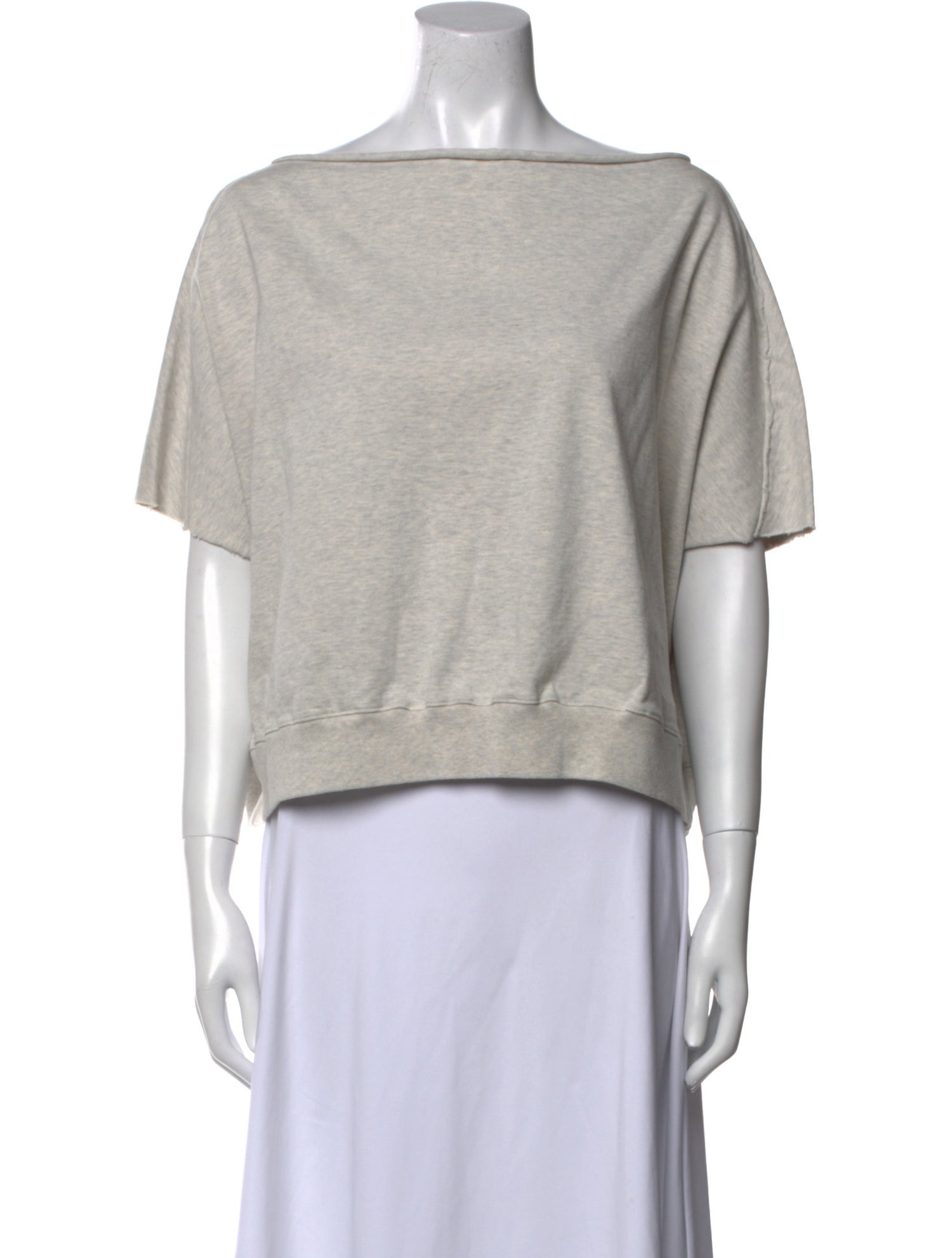 Rick Owens Drkshdw Bateau Neckline Short Sleeve Crop Top