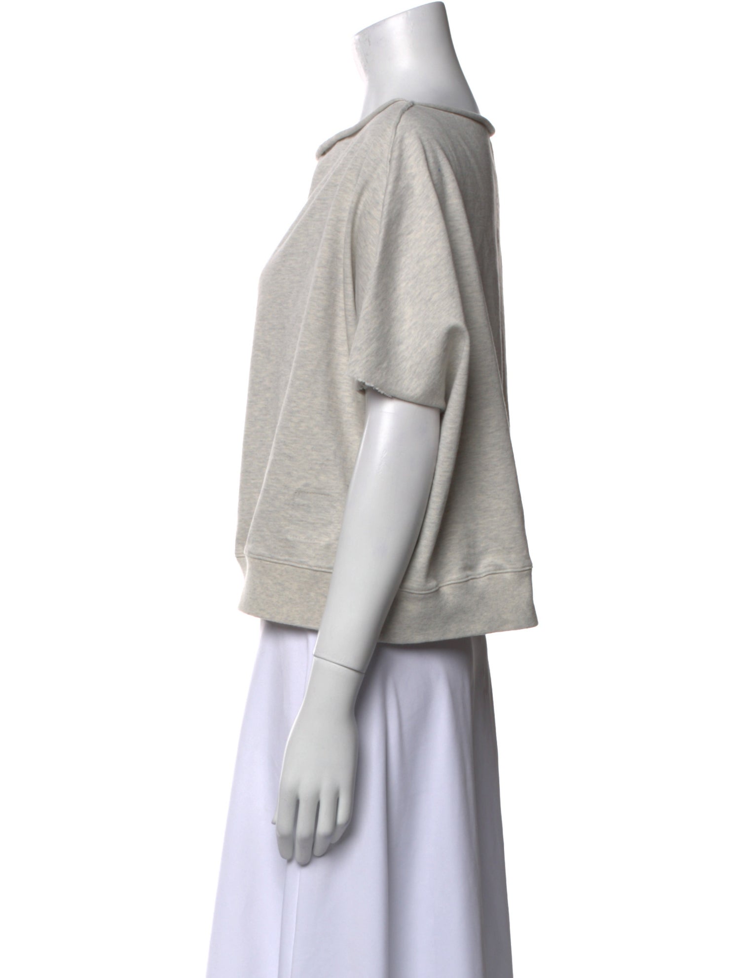 Rick Owens Drkshdw Bateau Neckline Short Sleeve Crop Top