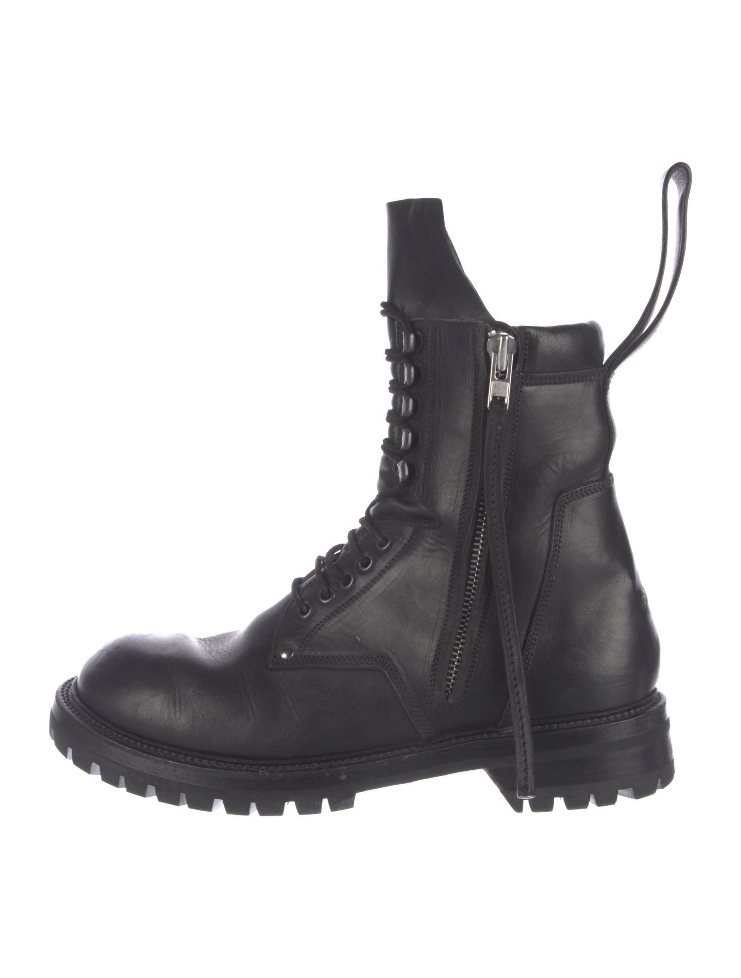 Rick Owens Leather Combat Boots