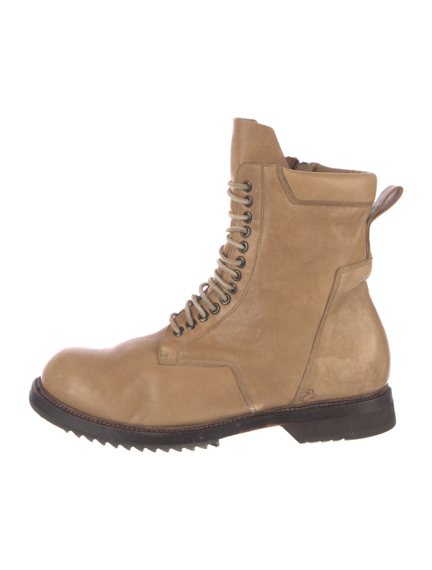 Rick Owens Leather Lace-Up Boots