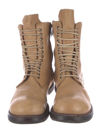 Rick Owens Leather Lace-Up Boots