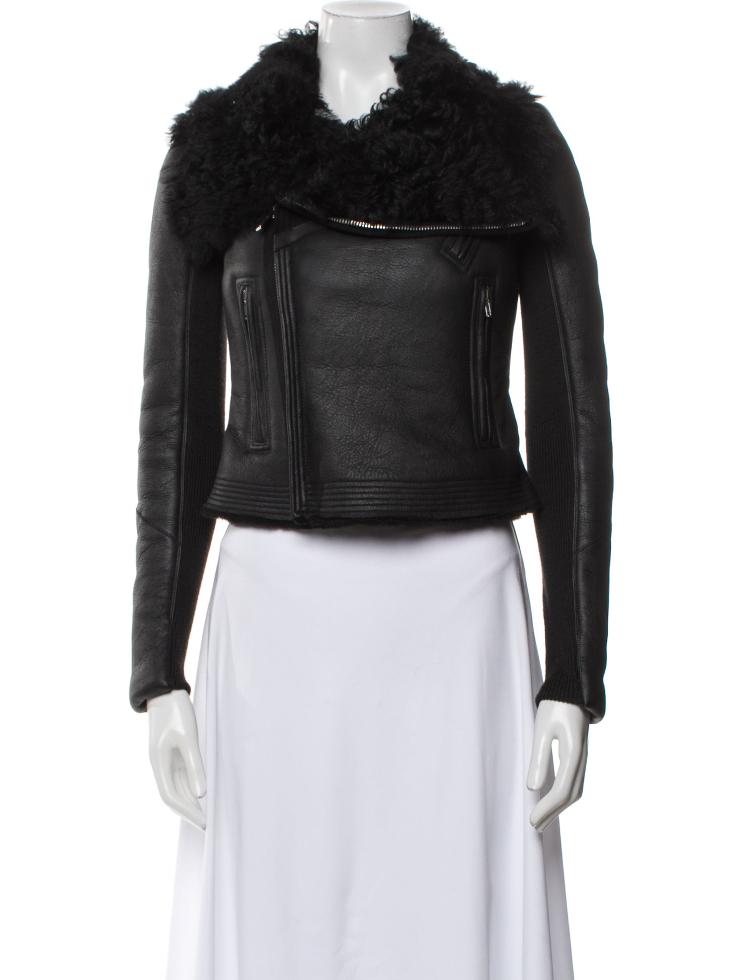 Rick Owens 2016 'Mastodon' Classic Biker Fur Jacket