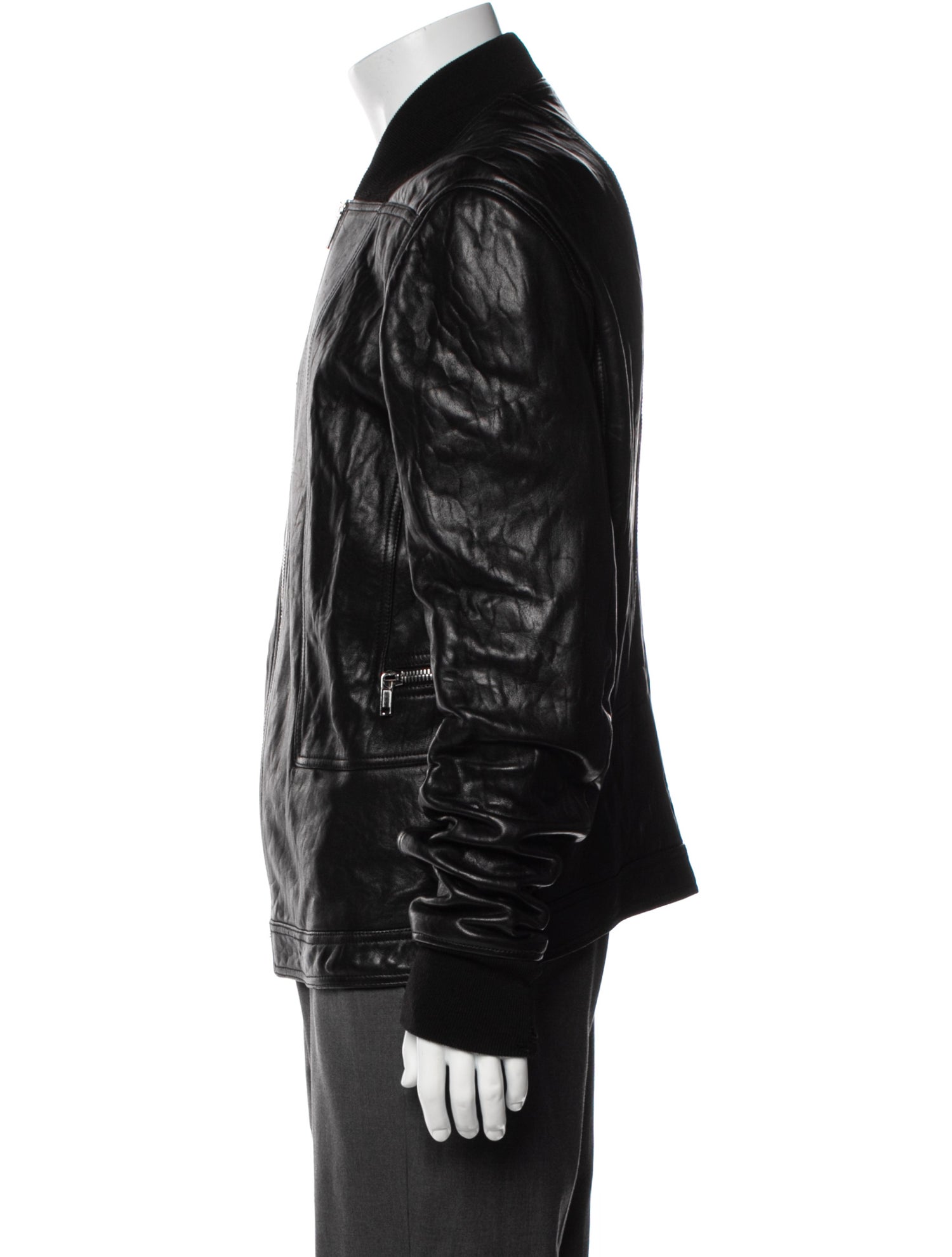 Rick Owens Lamb Leather Bomber Jacket
