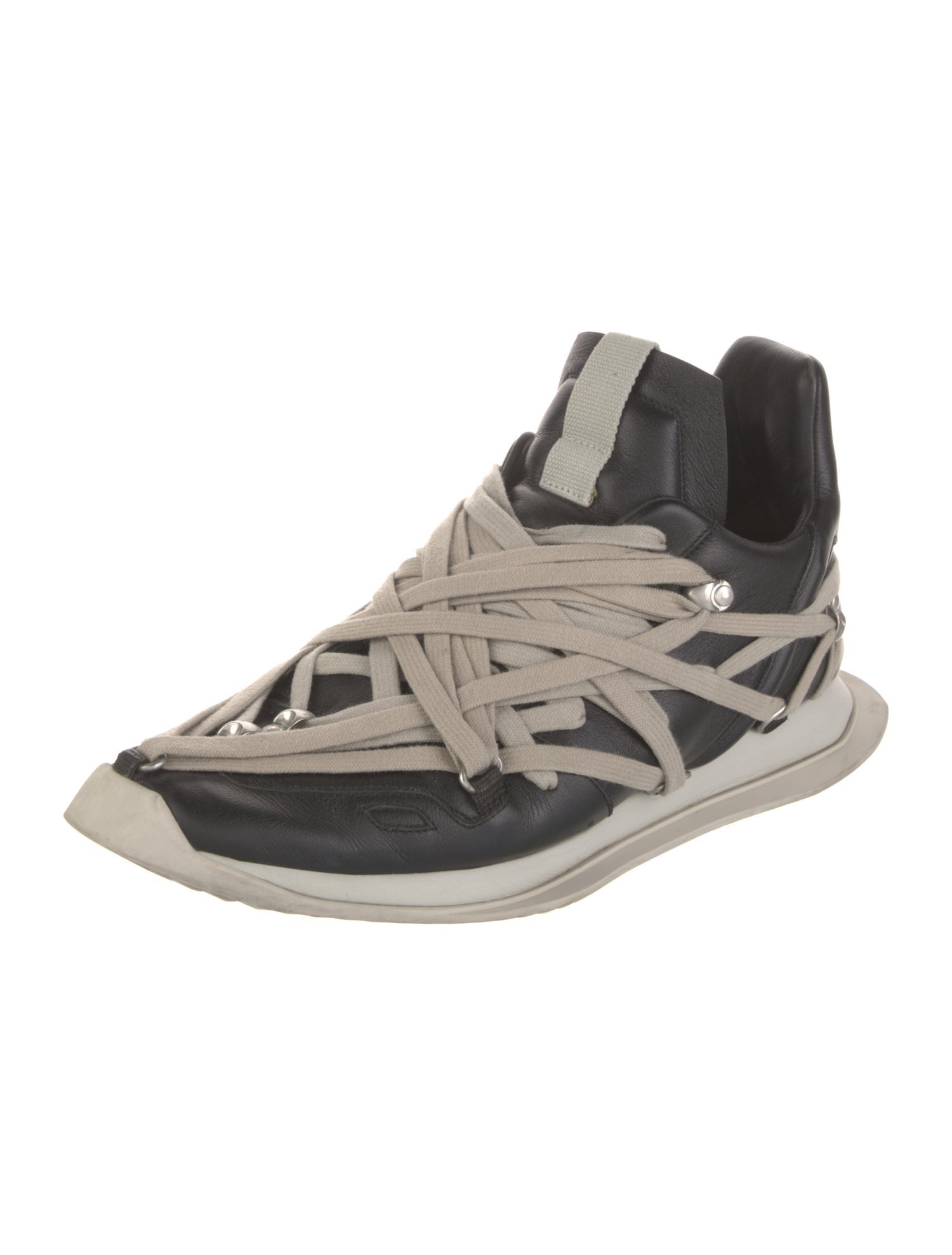 Rick Owens Leather Printed Sneakers