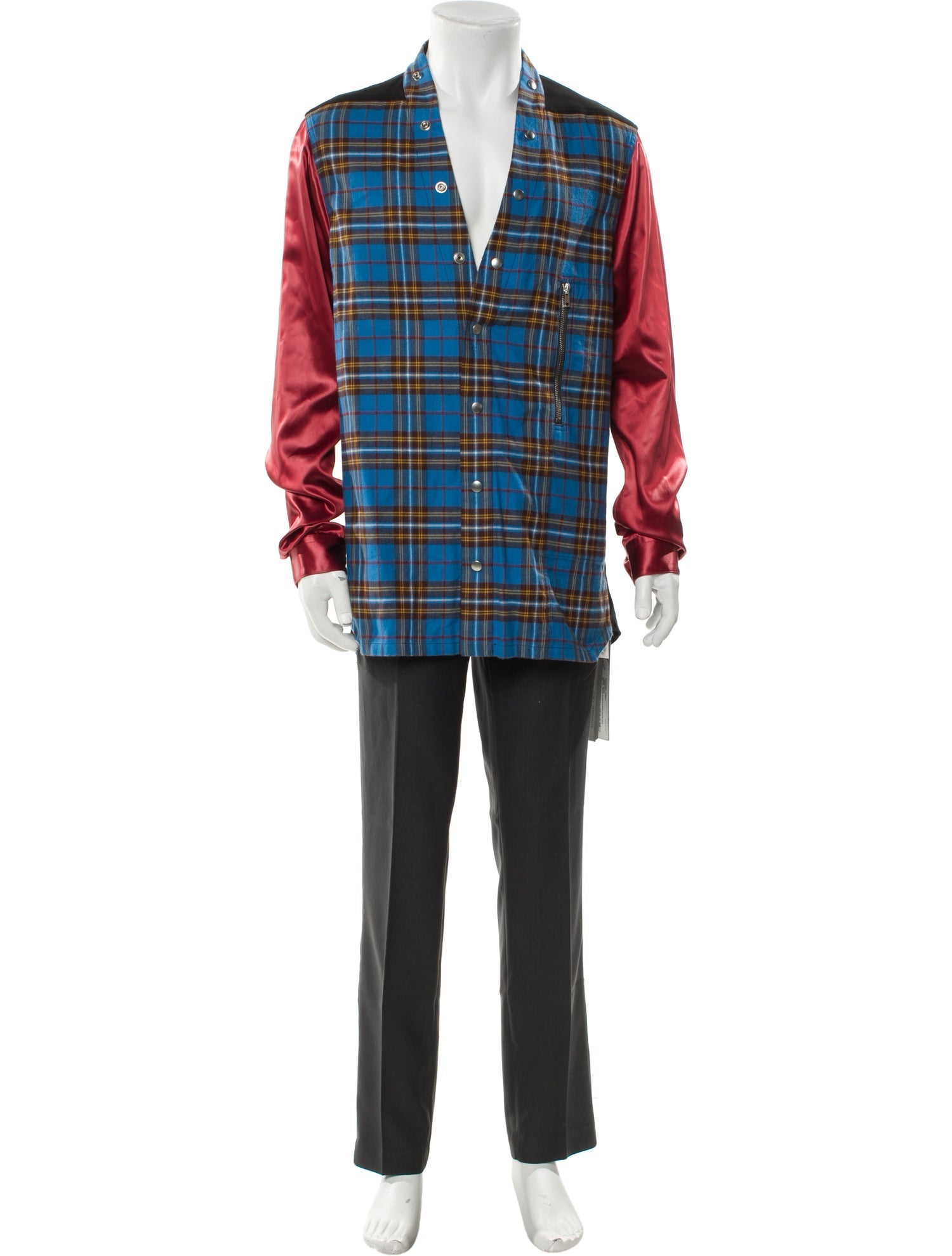 Rick Owens Plaid Print Overcoat w/ Tags