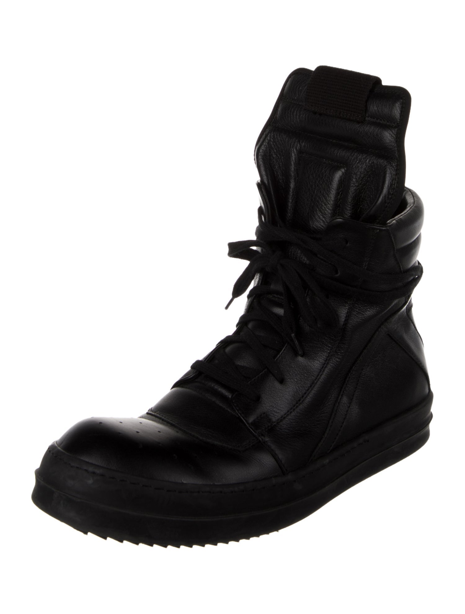Rick Owens Geobasket Leather Lace-Up Boots