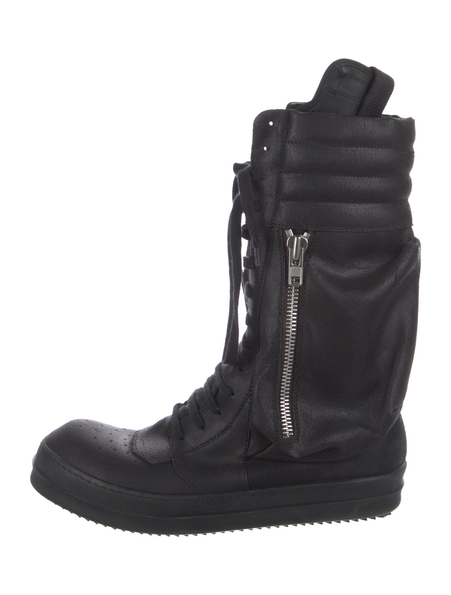 Rick Owens Leather Lace-Up Boots