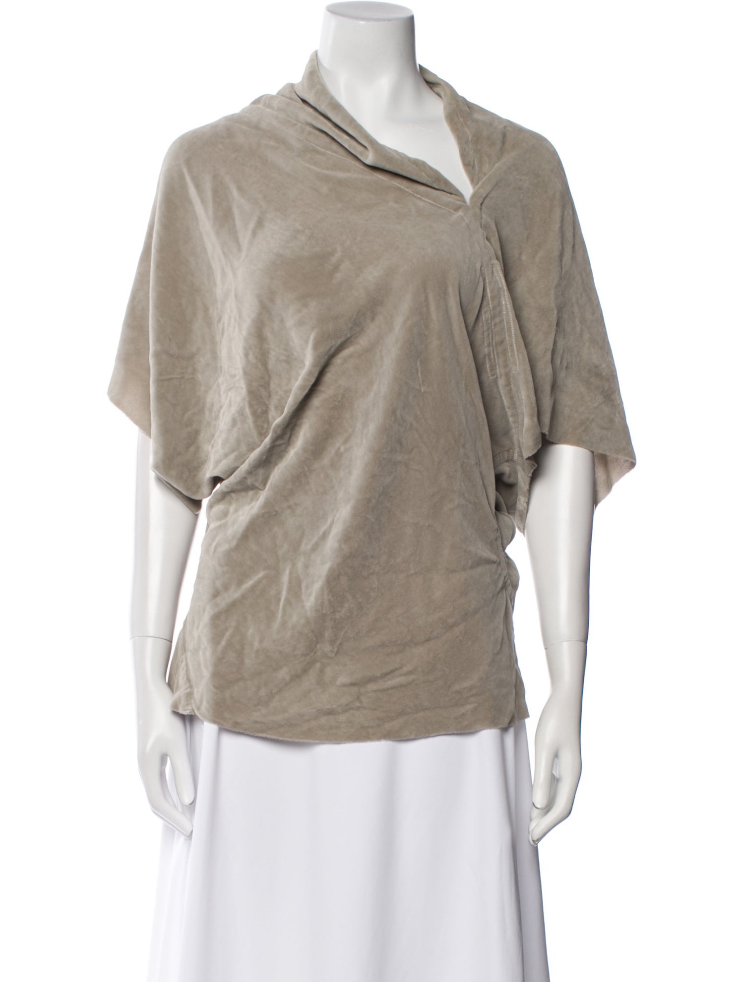 Rick Owens Cowl Neck Short Sleeve Top