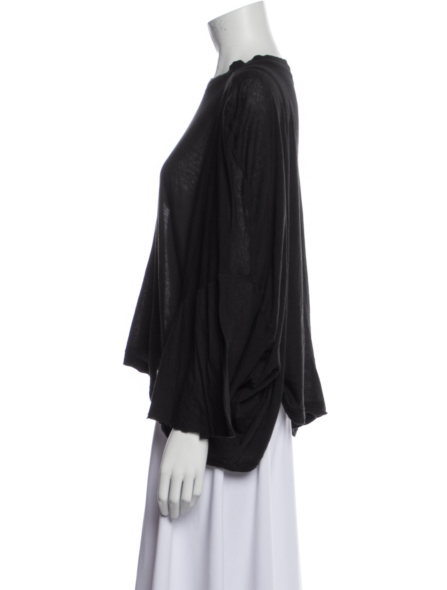 Rick Owens Scoop Neck Three-Quarter Sleeve Blouse