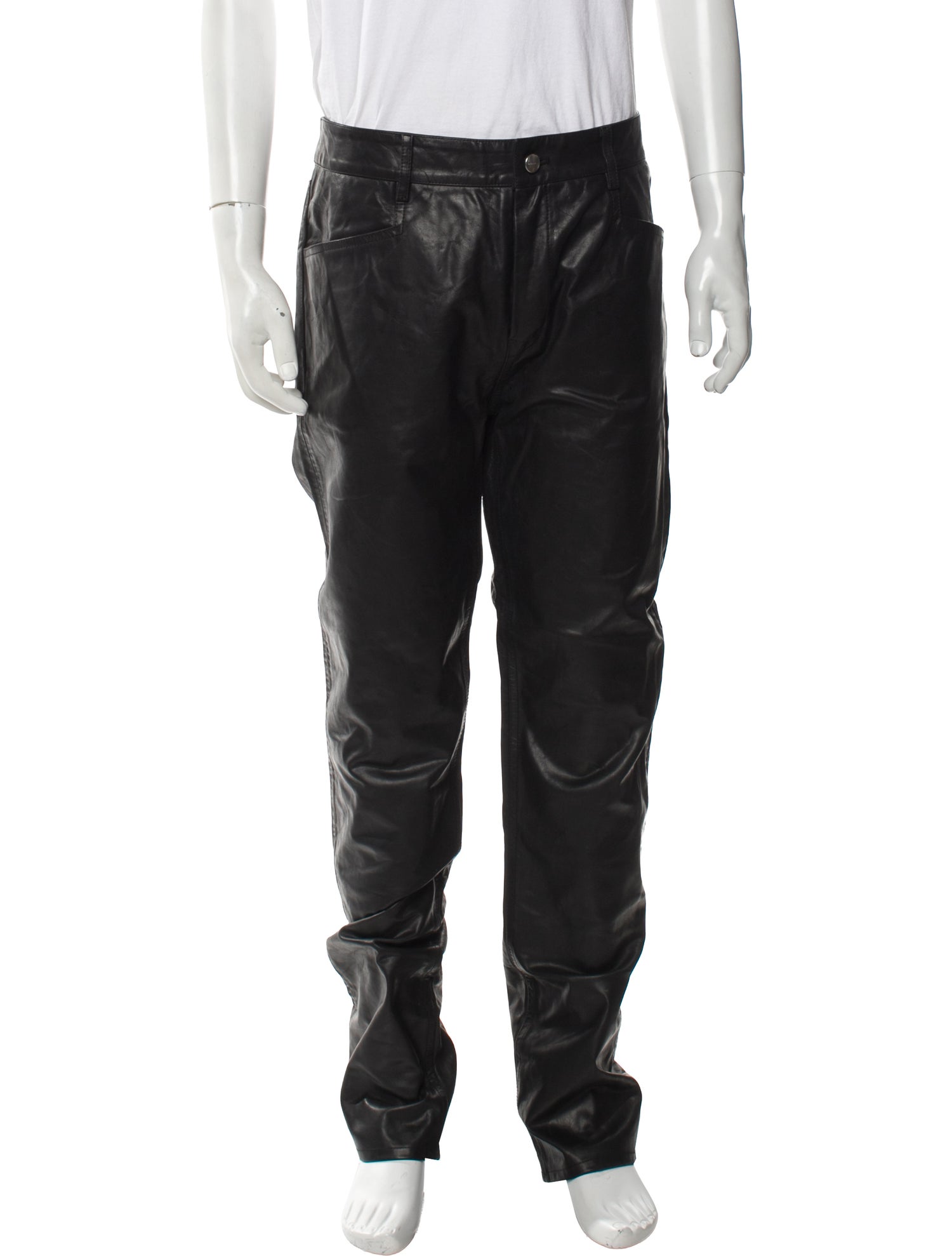 Rick Owens Calf Leather Moto Pants