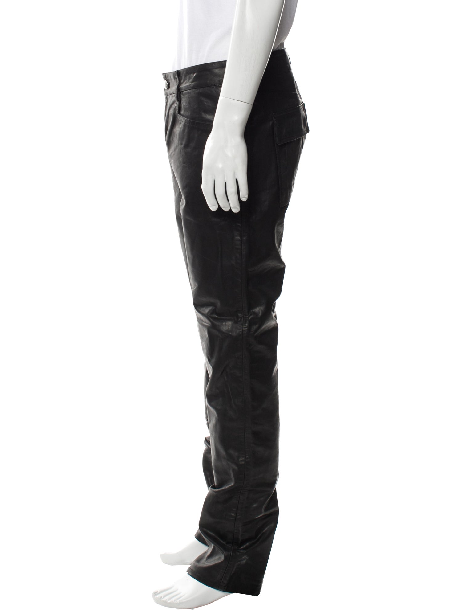 Rick Owens Calf Leather Moto Pants