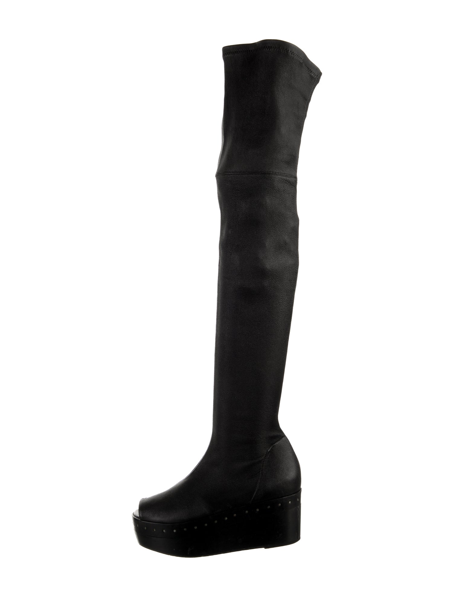 Rick Owens Leather Studded Accents Sock Boots
