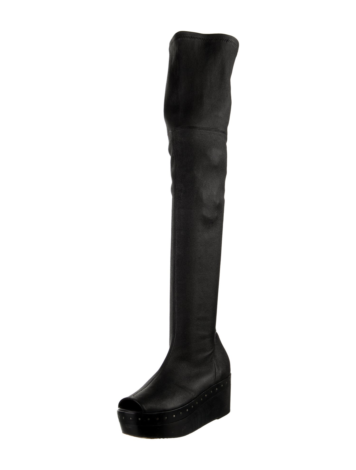 Rick Owens Leather Studded Accents Sock Boots