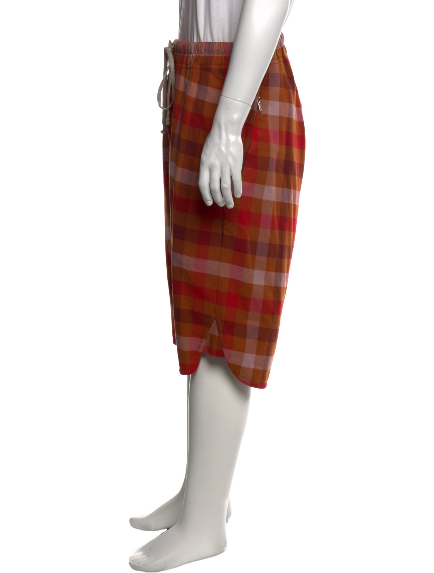 Rick Owens Plaid Print Jogger Shorts