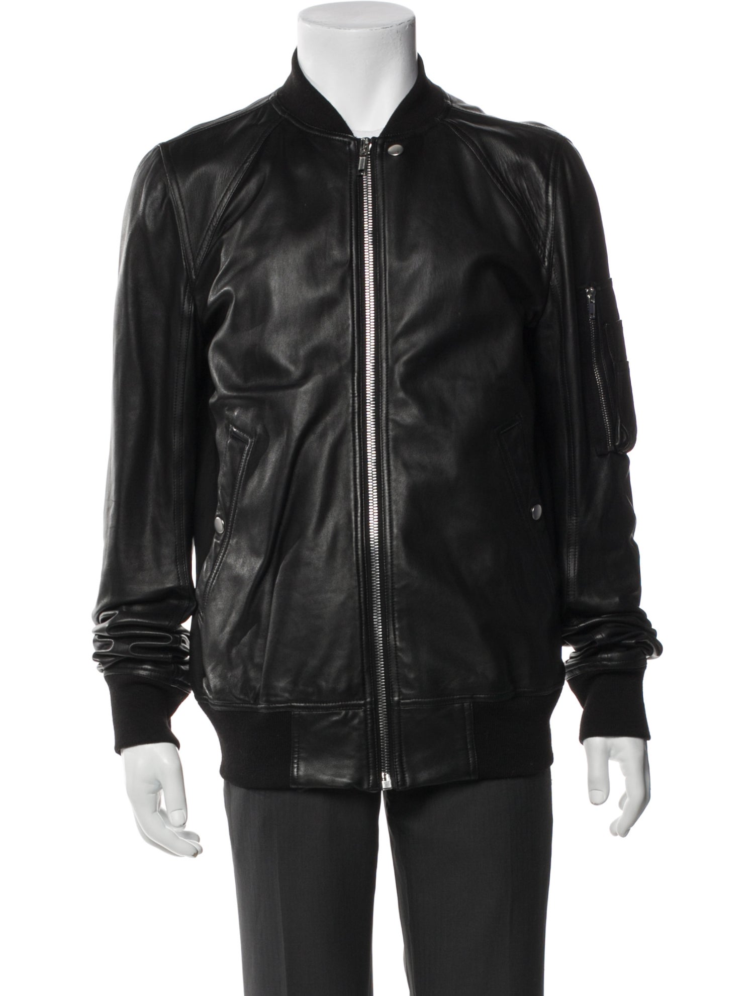 Rick Owens Lamb Leather Bomber Jacket