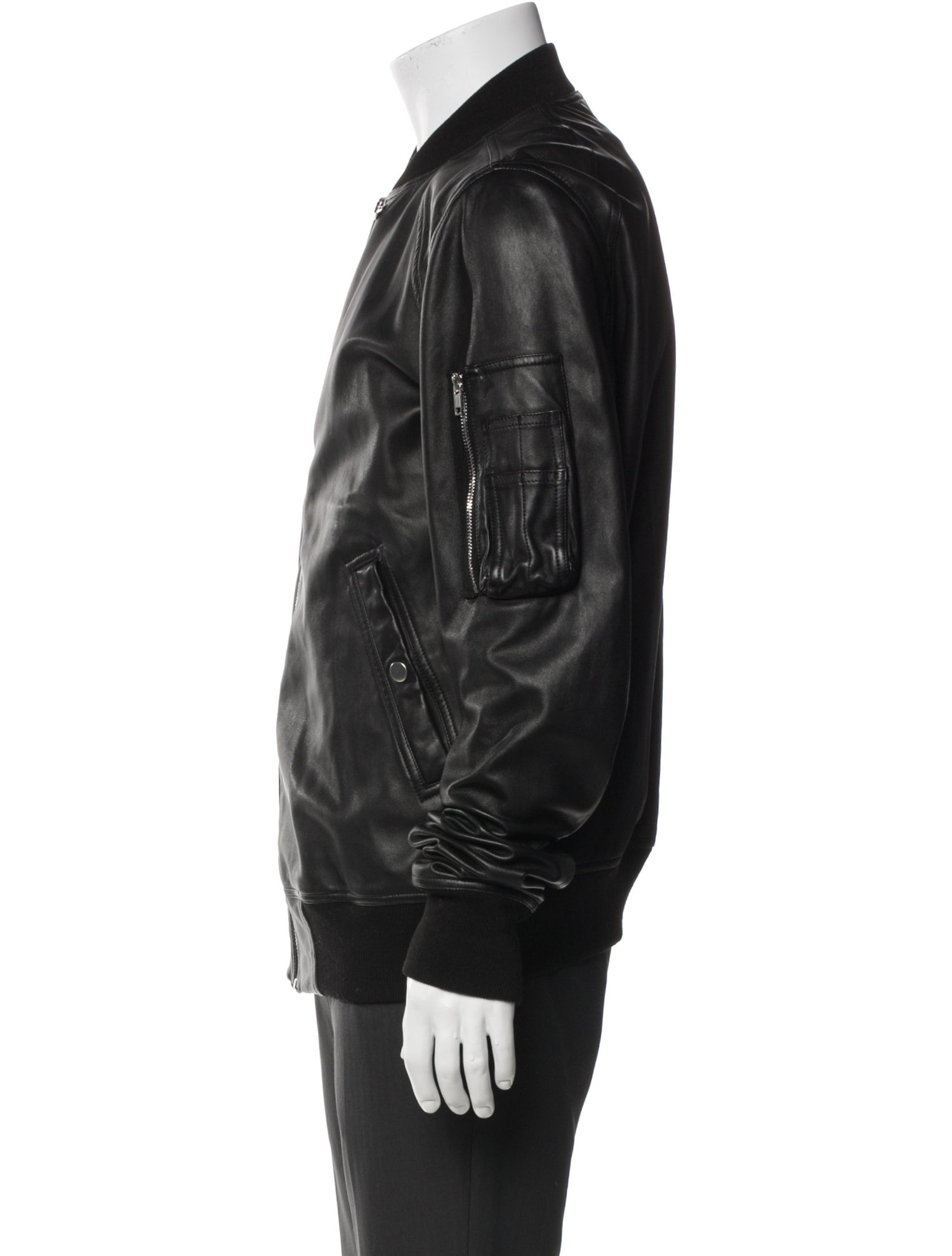 Rick Owens Lamb Leather Bomber Jacket