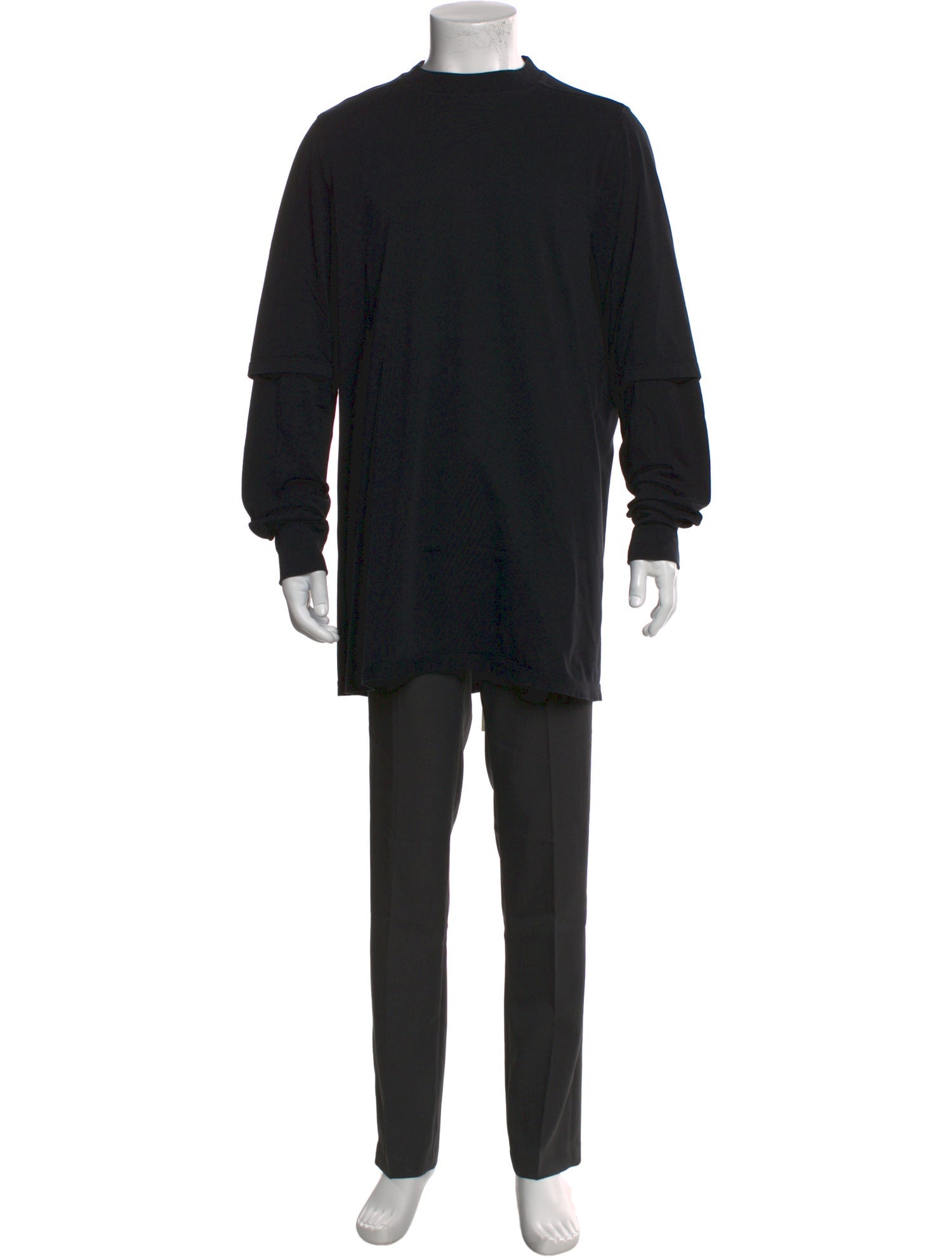 Rick Owens Mock Neck Long Sleeve T-Shirt