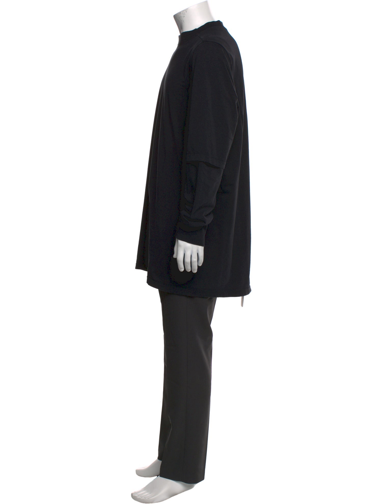 Rick Owens Mock Neck Long Sleeve T-Shirt