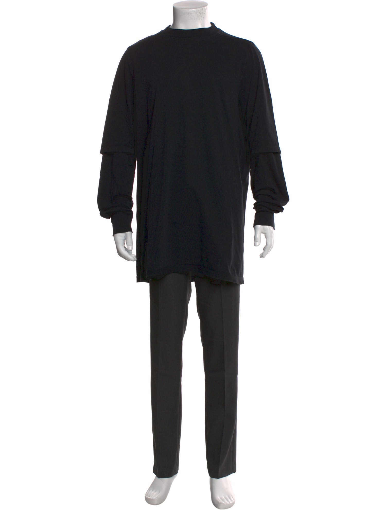 Rick Owens Mock Neck Long Sleeve T-Shirt