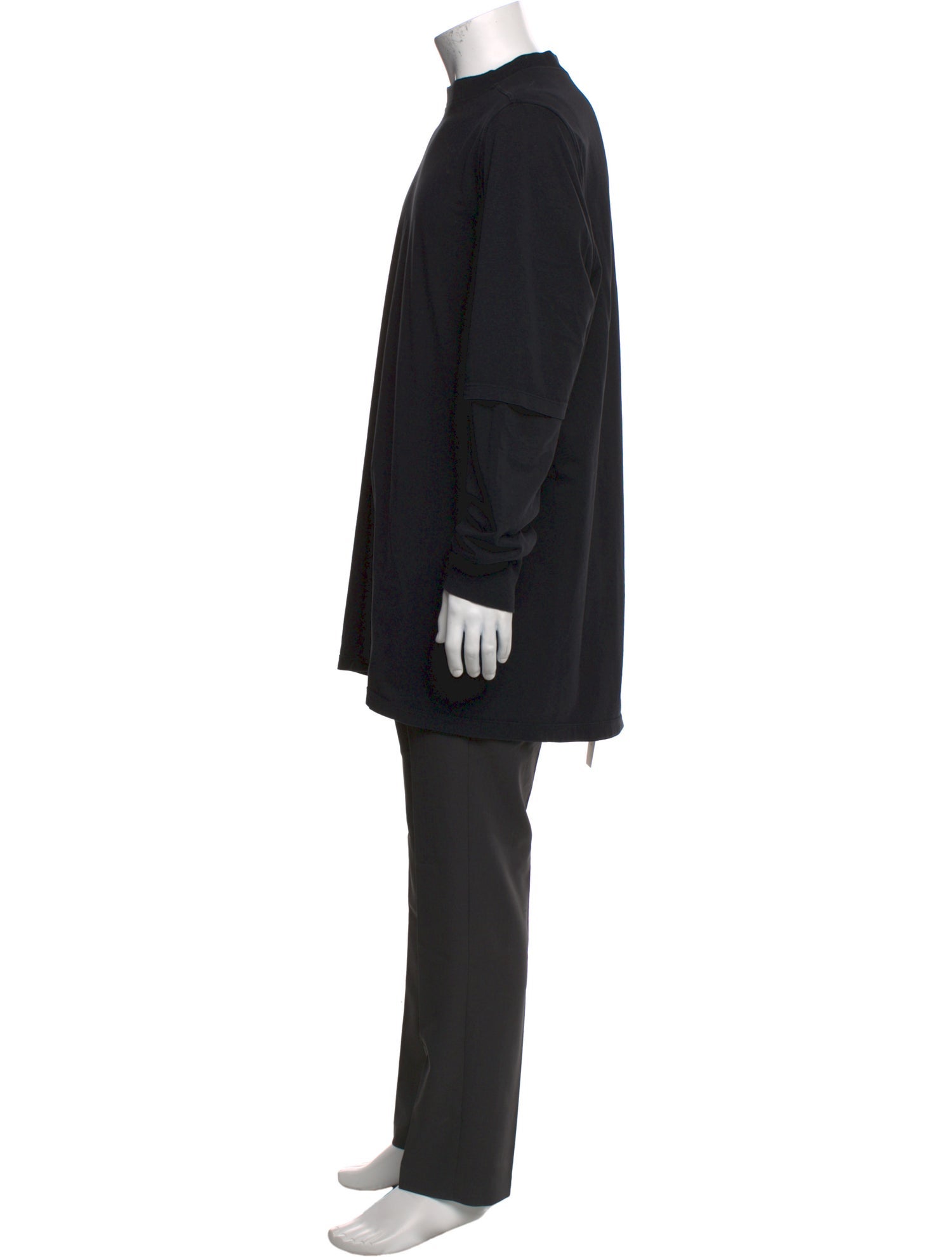 Rick Owens Mock Neck Long Sleeve T-Shirt