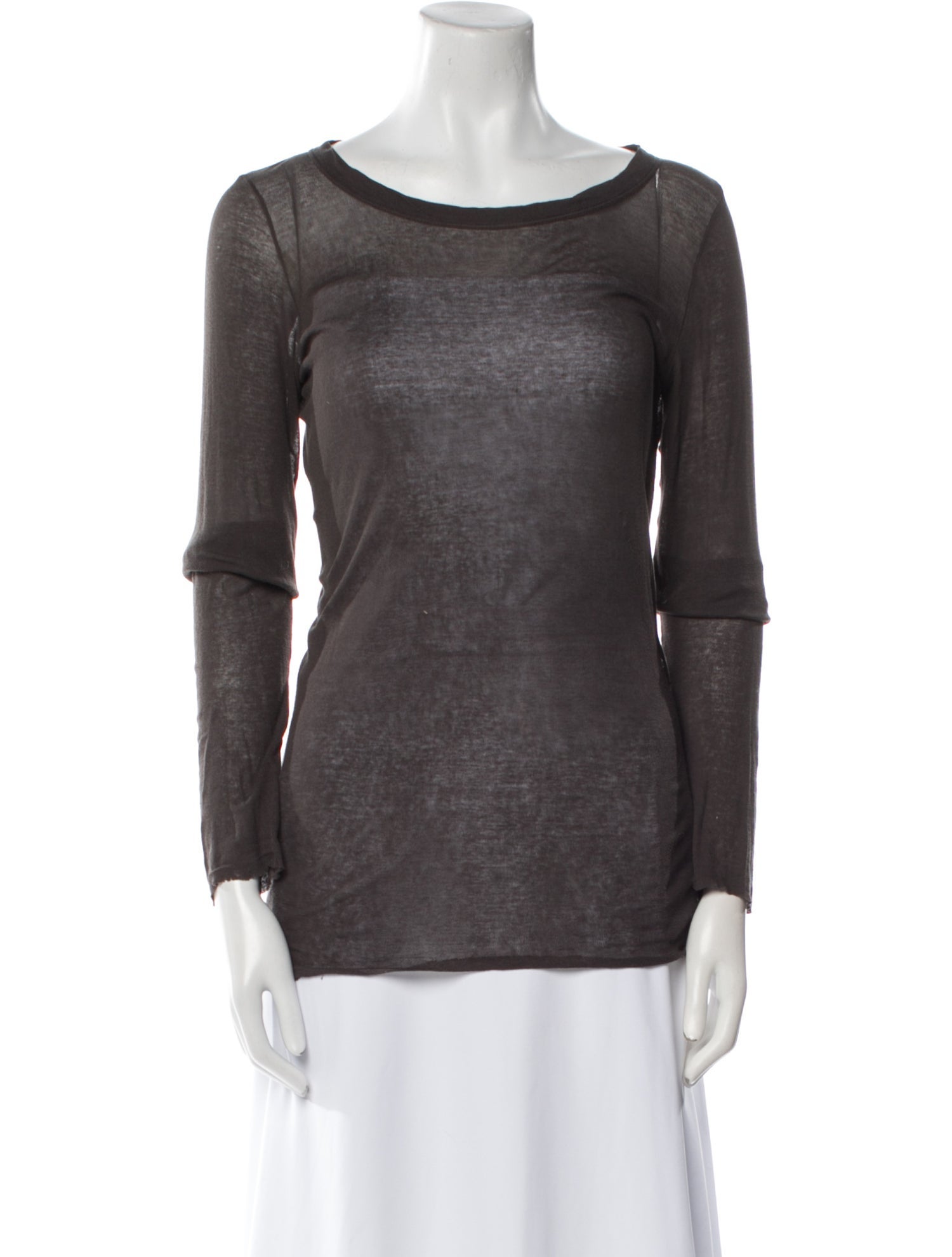 Rick Owens Bateau Neckline Long Sleeve Top