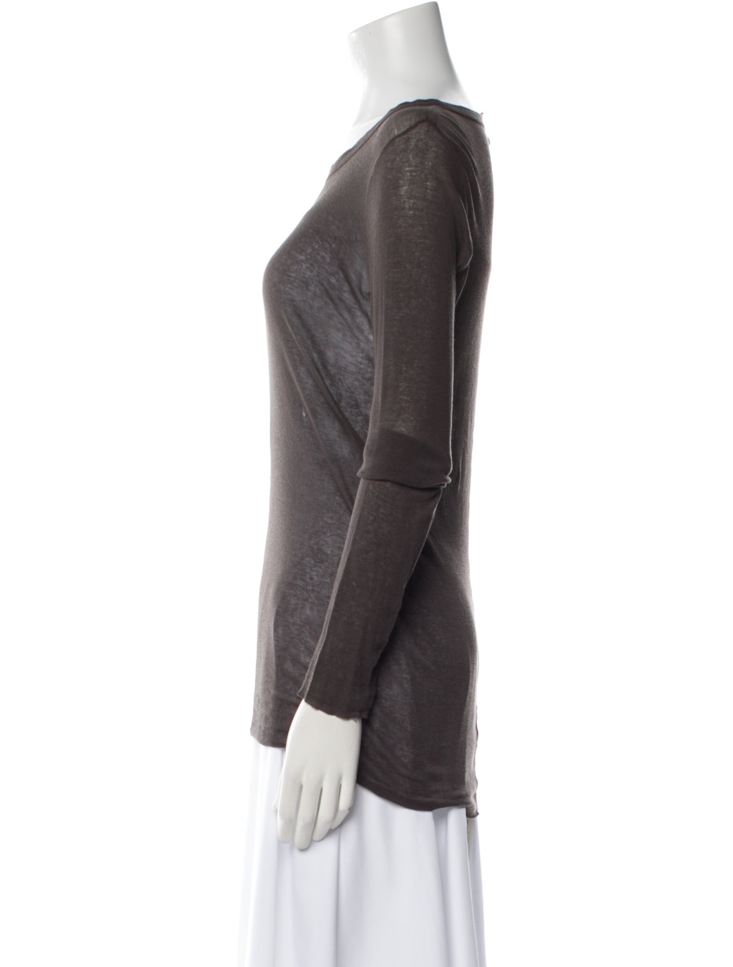 Rick Owens Bateau Neckline Long Sleeve Top