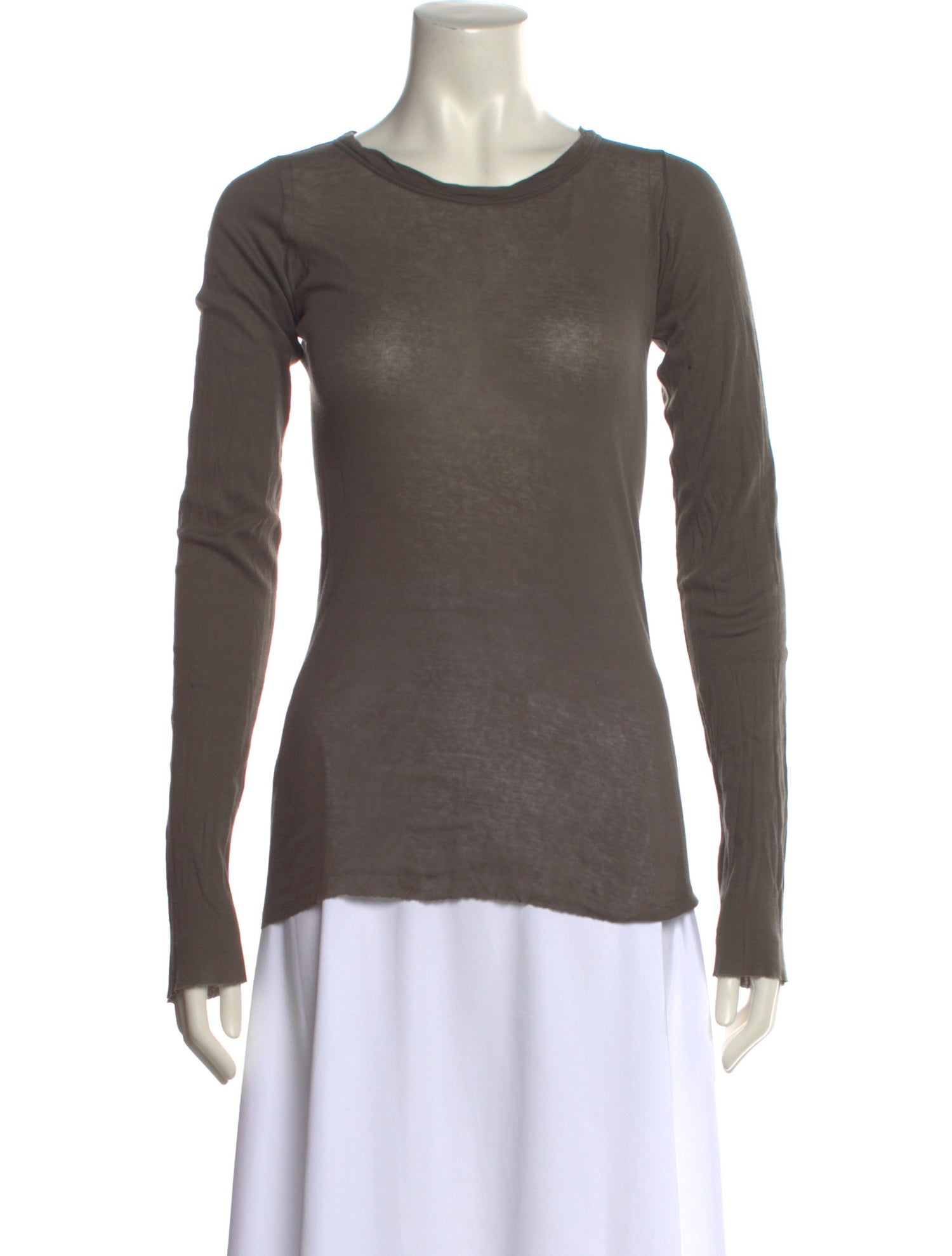 Rick Owens Scoop Neck Long Sleeve T-Shirt