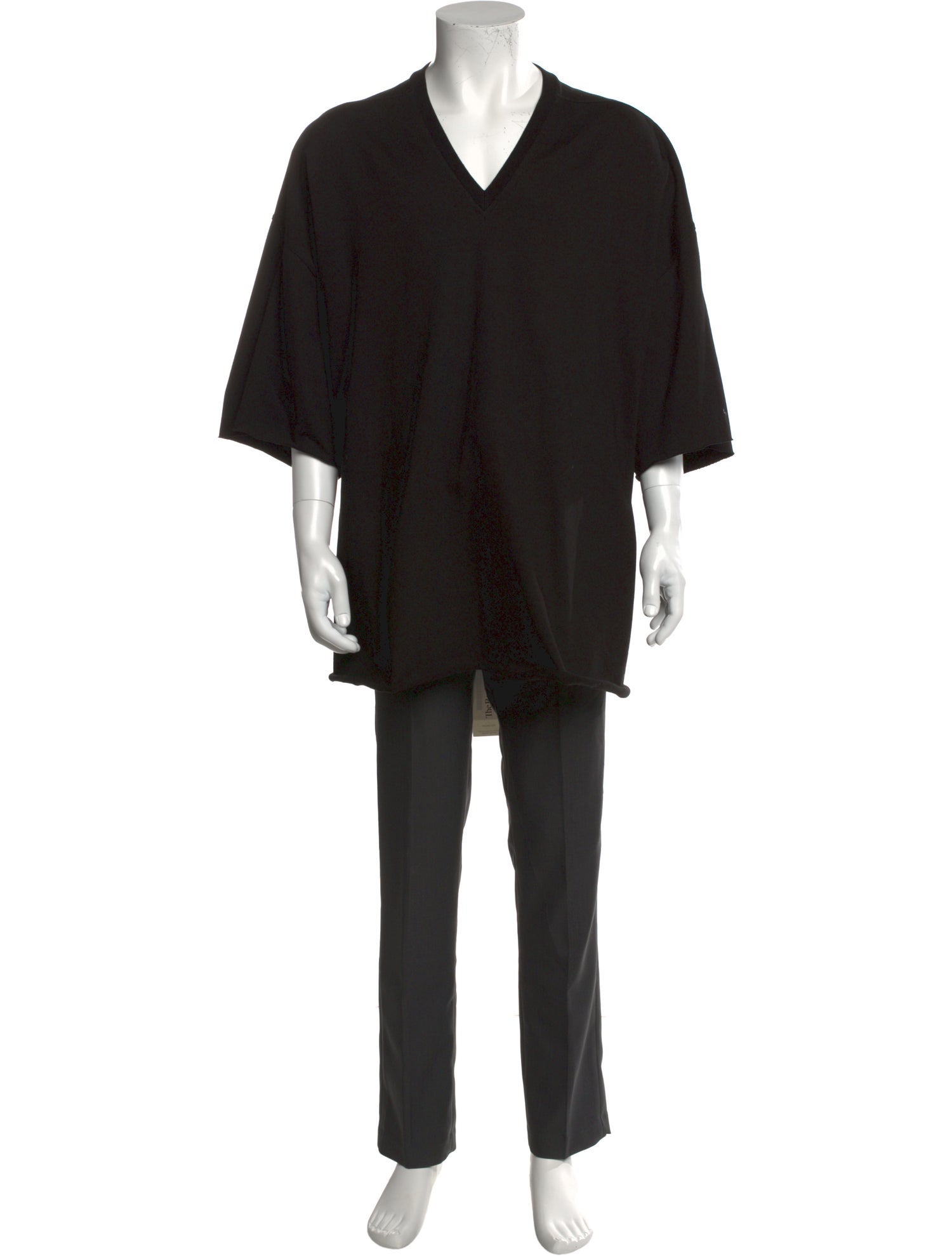 Rick Owens V-Neck Three-Quarter Sleeve T-Shirt