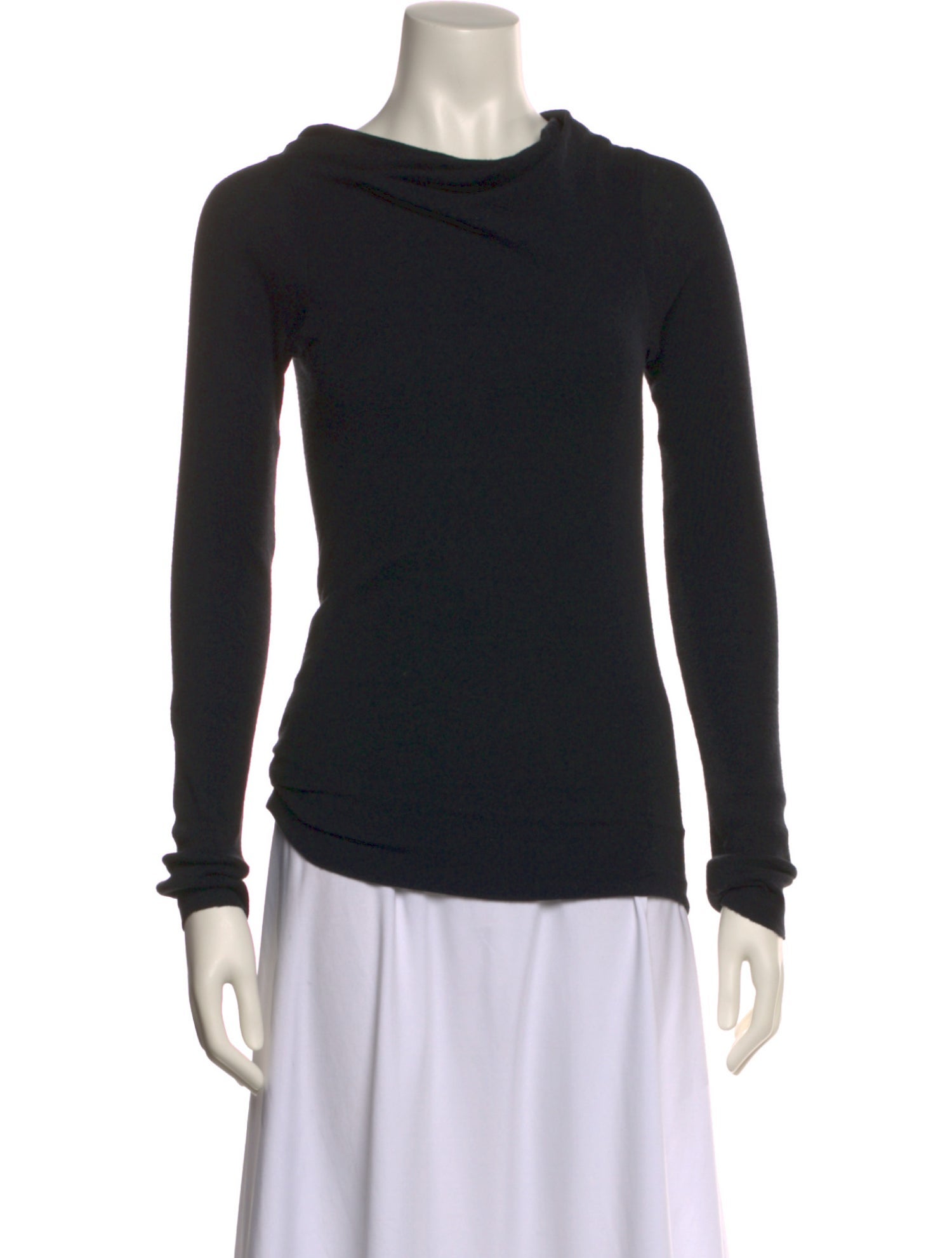 Rick Owens Lilies Cowl Neck Long Sleeve Top