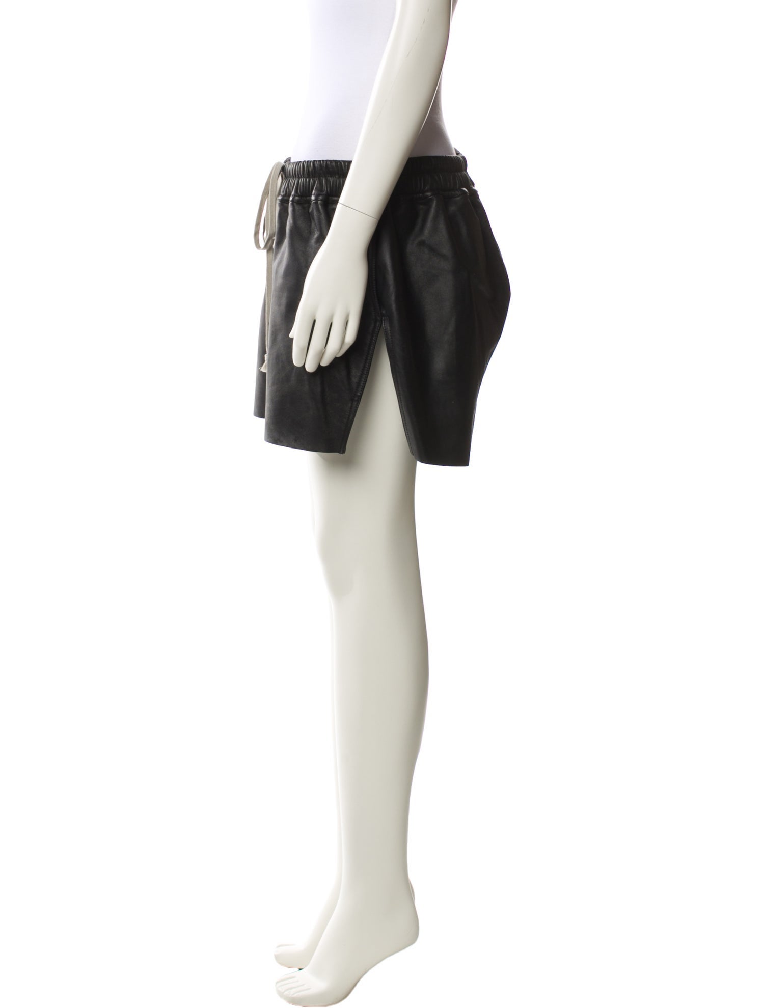 Rick Owens Lamb Leather Mini Shorts