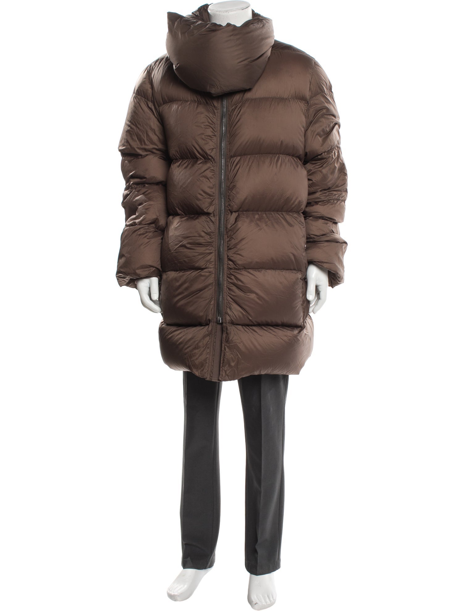 Rick Owens 2022 'Strobe' Funnel Neck Puffer Coat