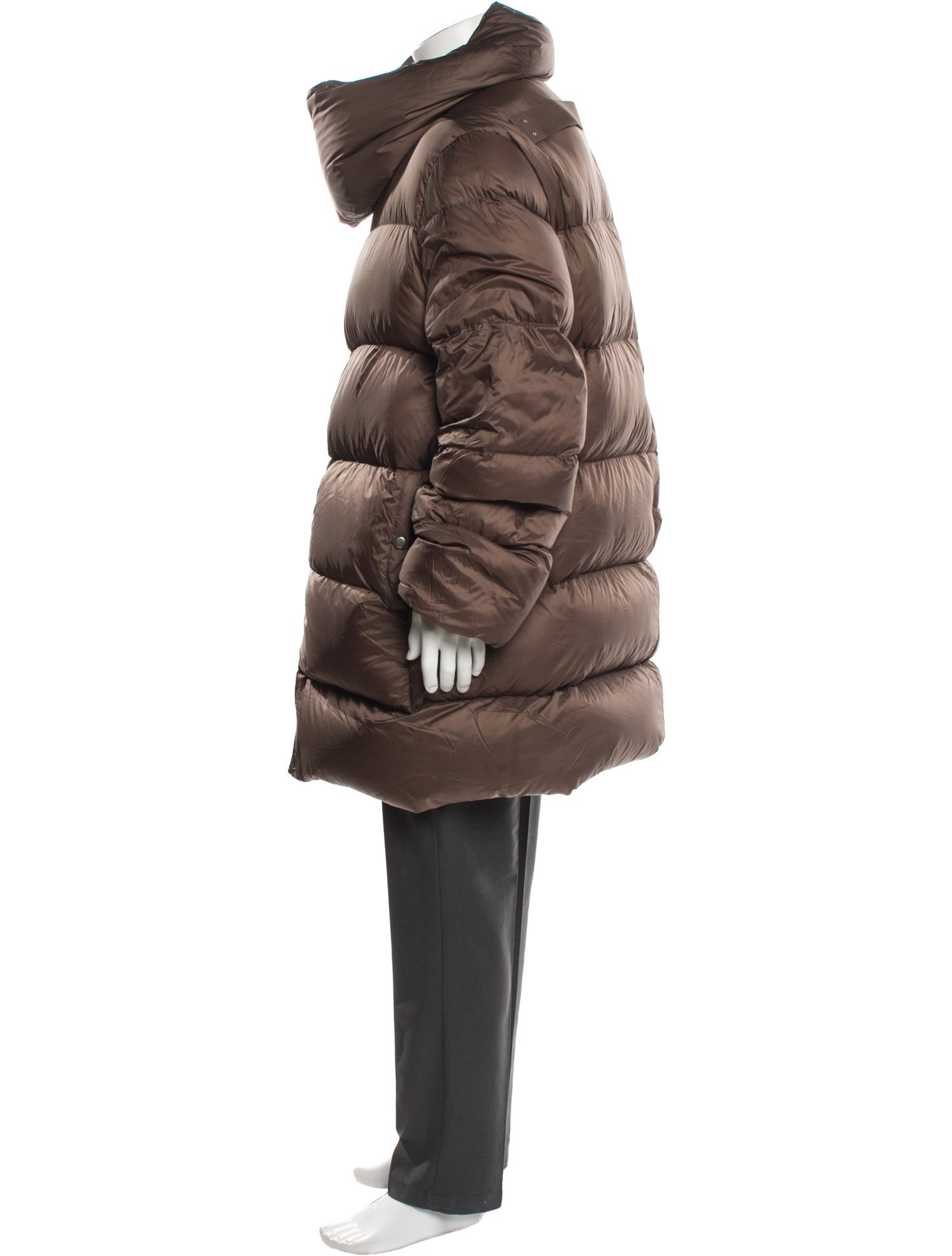 Rick Owens 2022 'Strobe' Funnel Neck Puffer Coat