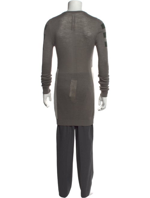 Rick Owens Virgin Wool Colorblock Pattern Pullover